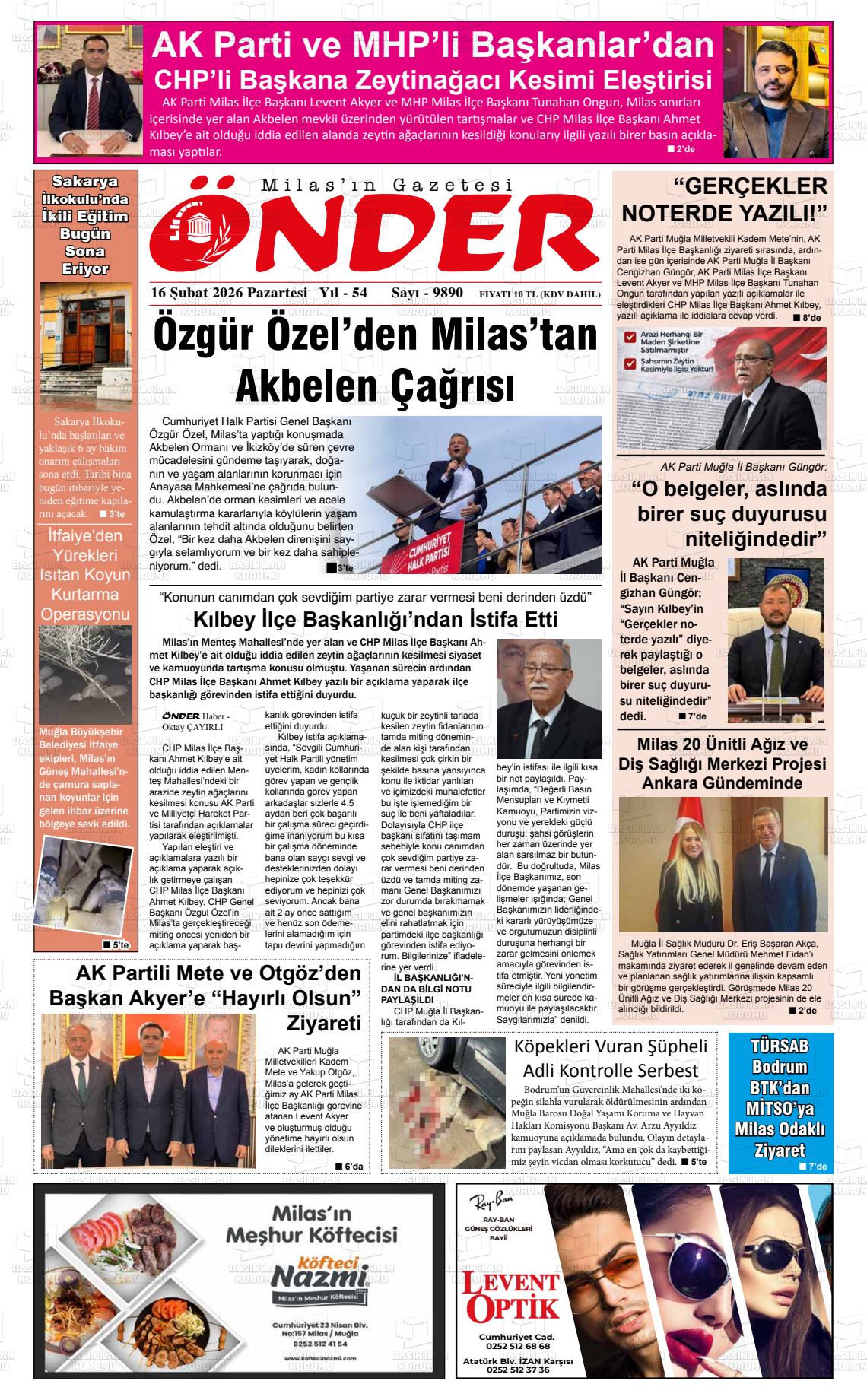 Mugla Onder 16.02.2026