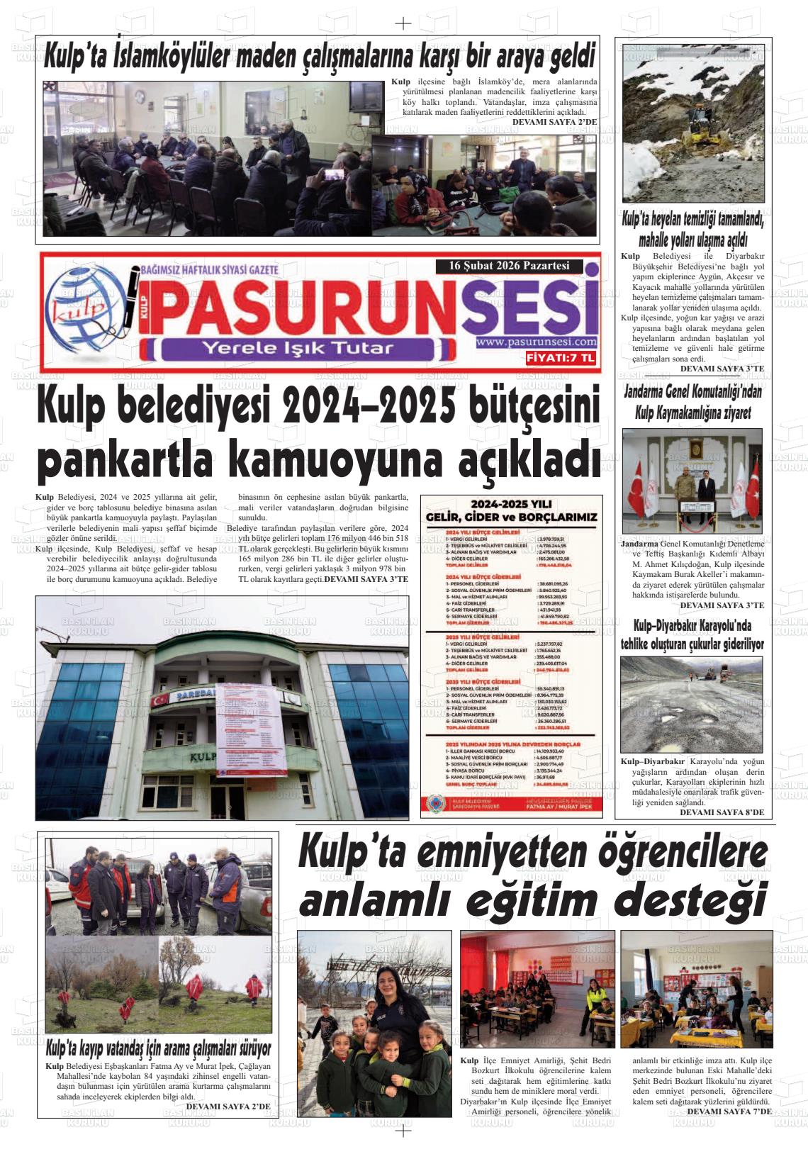 Diyarbakir Pasurunsesi 16.02.2026