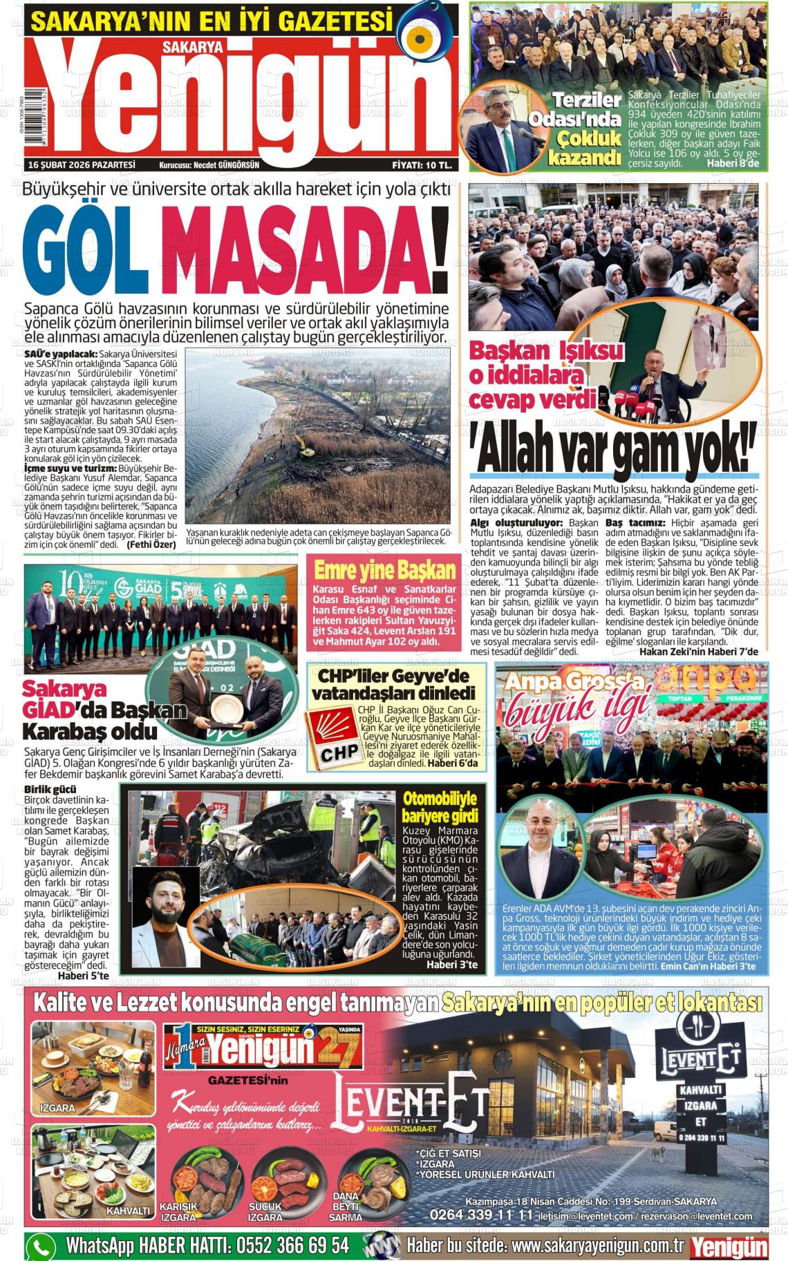 Sakarya Yenigun 16.02.2026