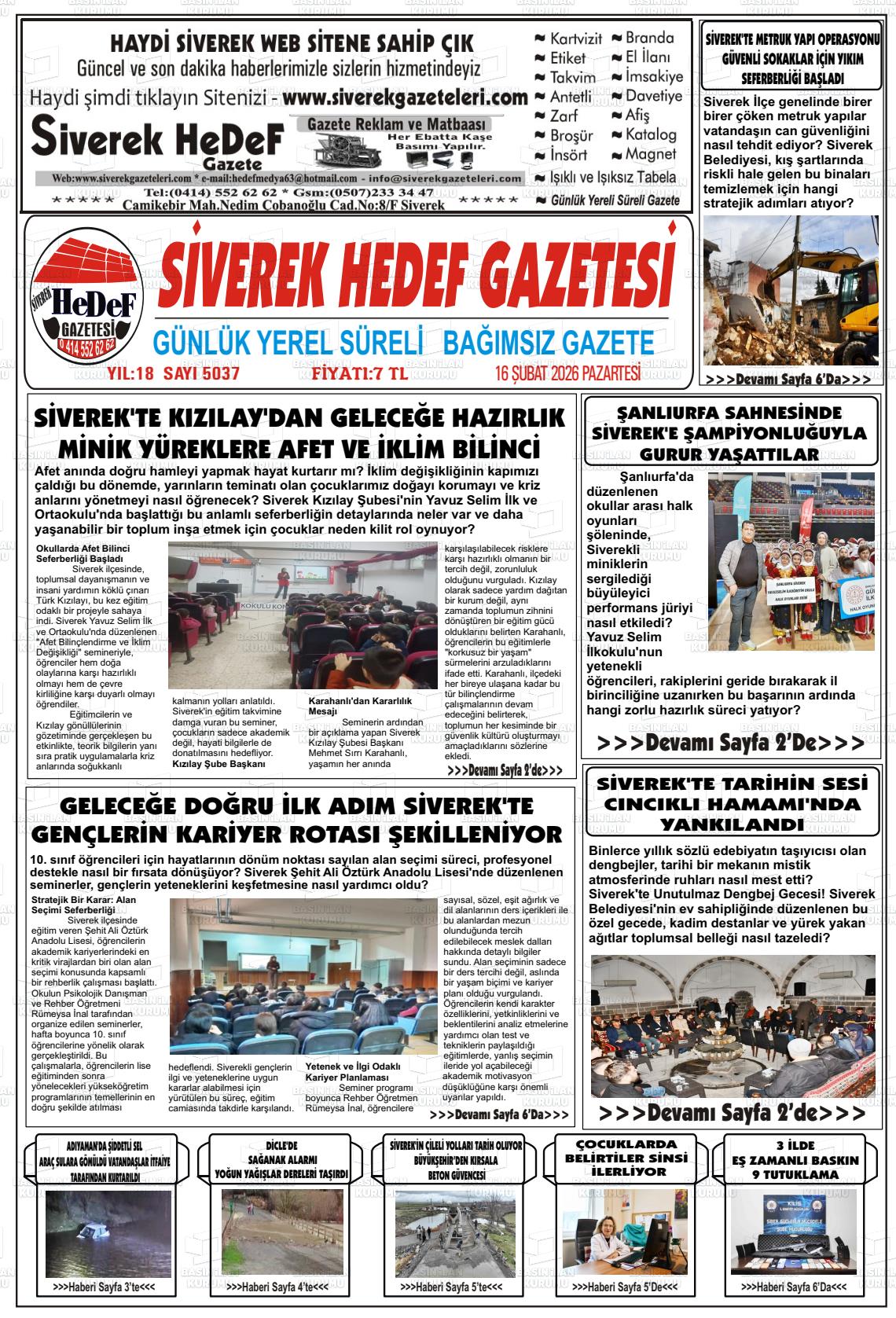 Sanliurfa Siverekhedef 16.02.2026