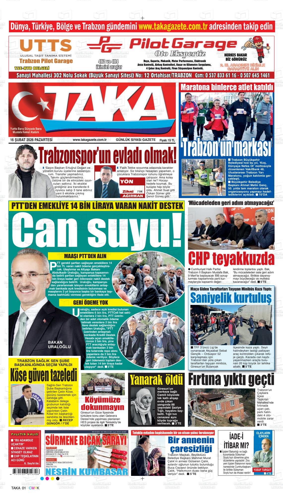Trabzon Taka 16.02.2026