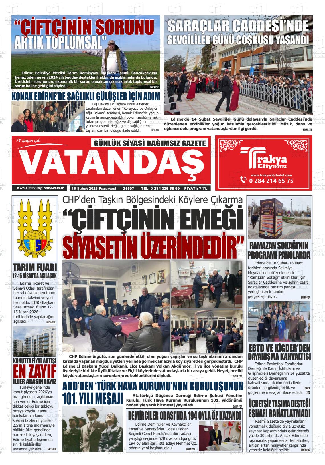Edirne Vatandas 16.02.2026