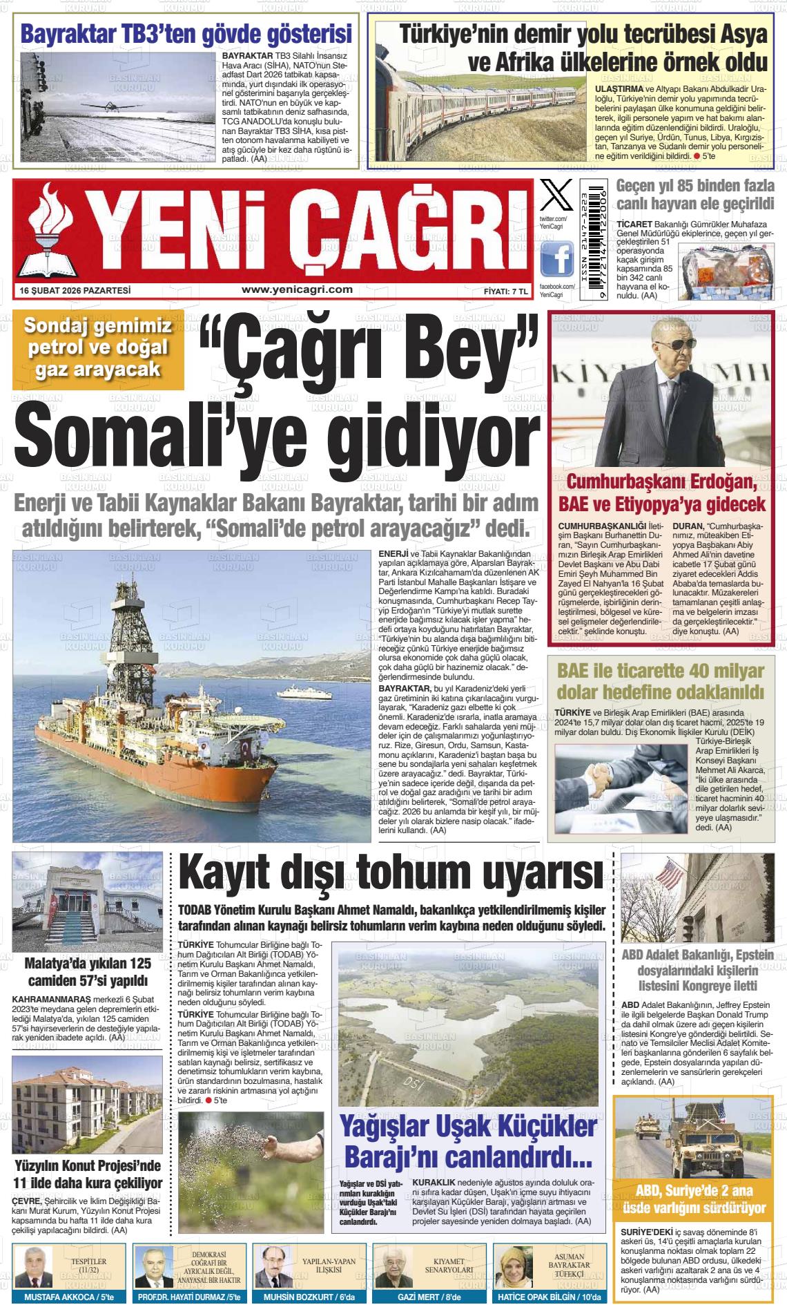 Istanbul Yenicagri 16.02.2026