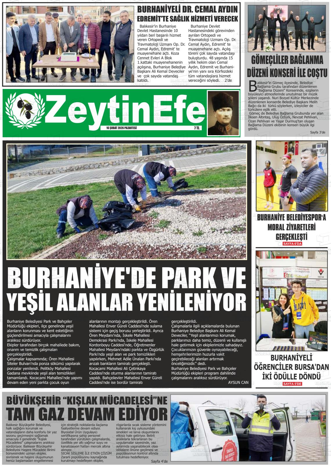 Balikesir Zeytinefe 16.02.2026