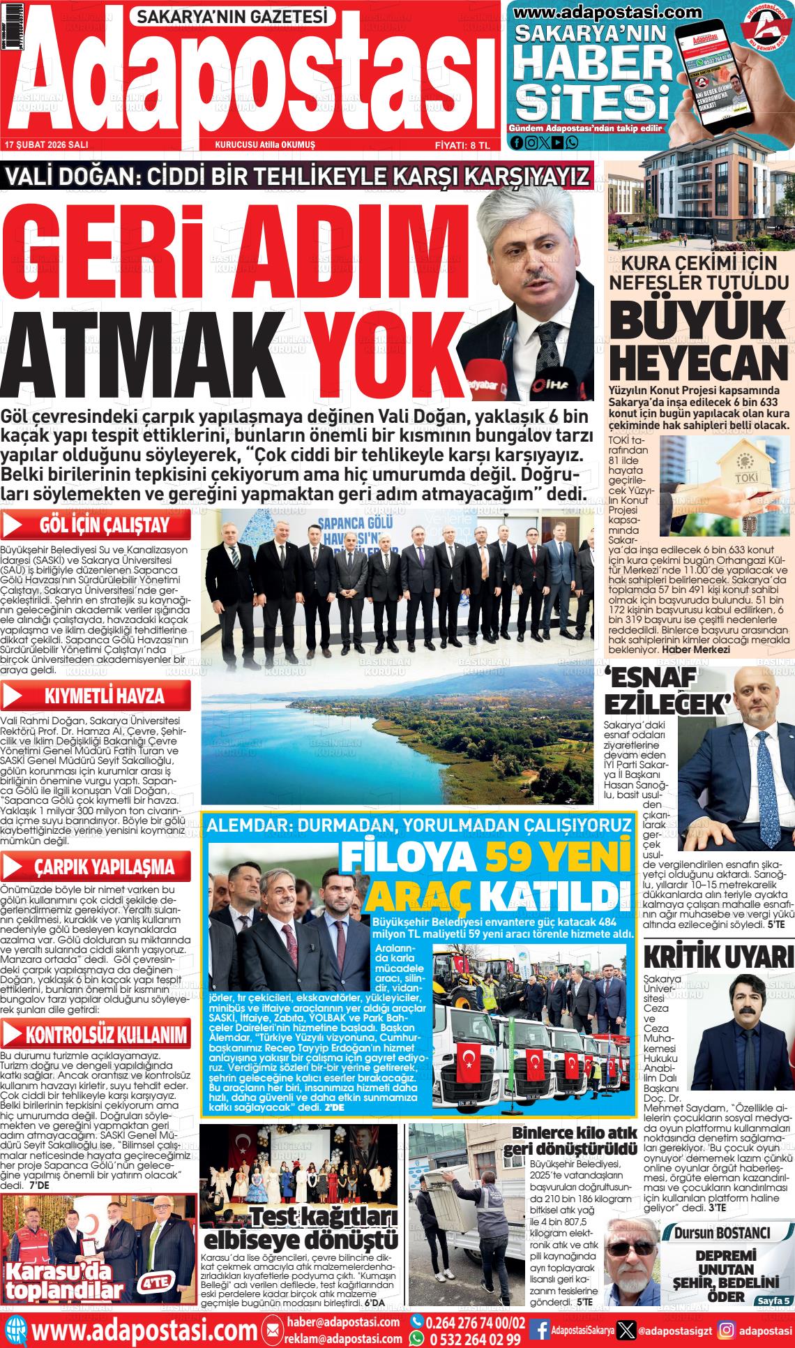 Sakarya Adapostasi 17.02.2026