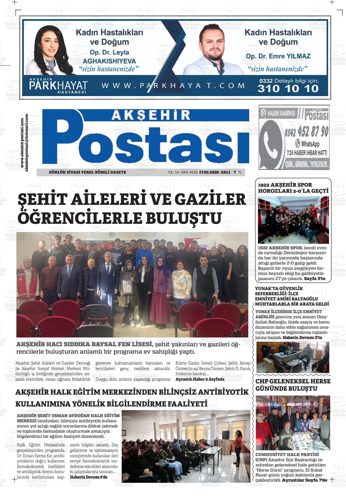 Konya Aksehirpostasi 17.02.2026