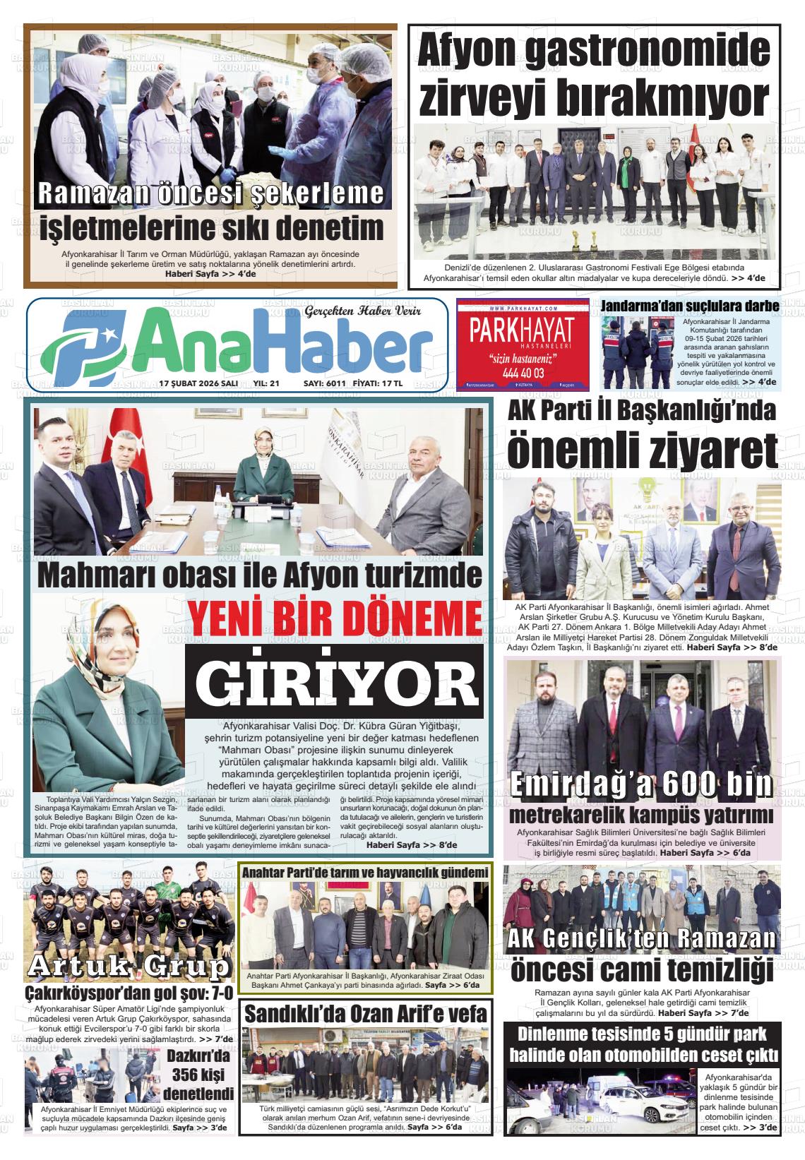 Afyonkarahisar Anahaber 17.02.2026