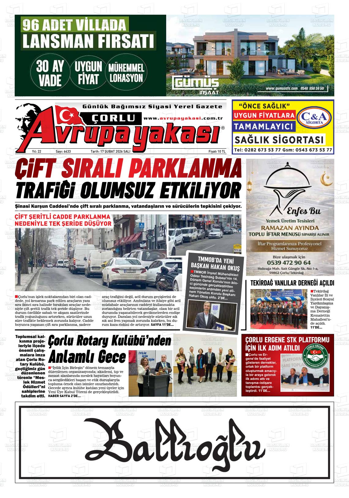 Tekirdag Avrupayakasi 17.02.2026