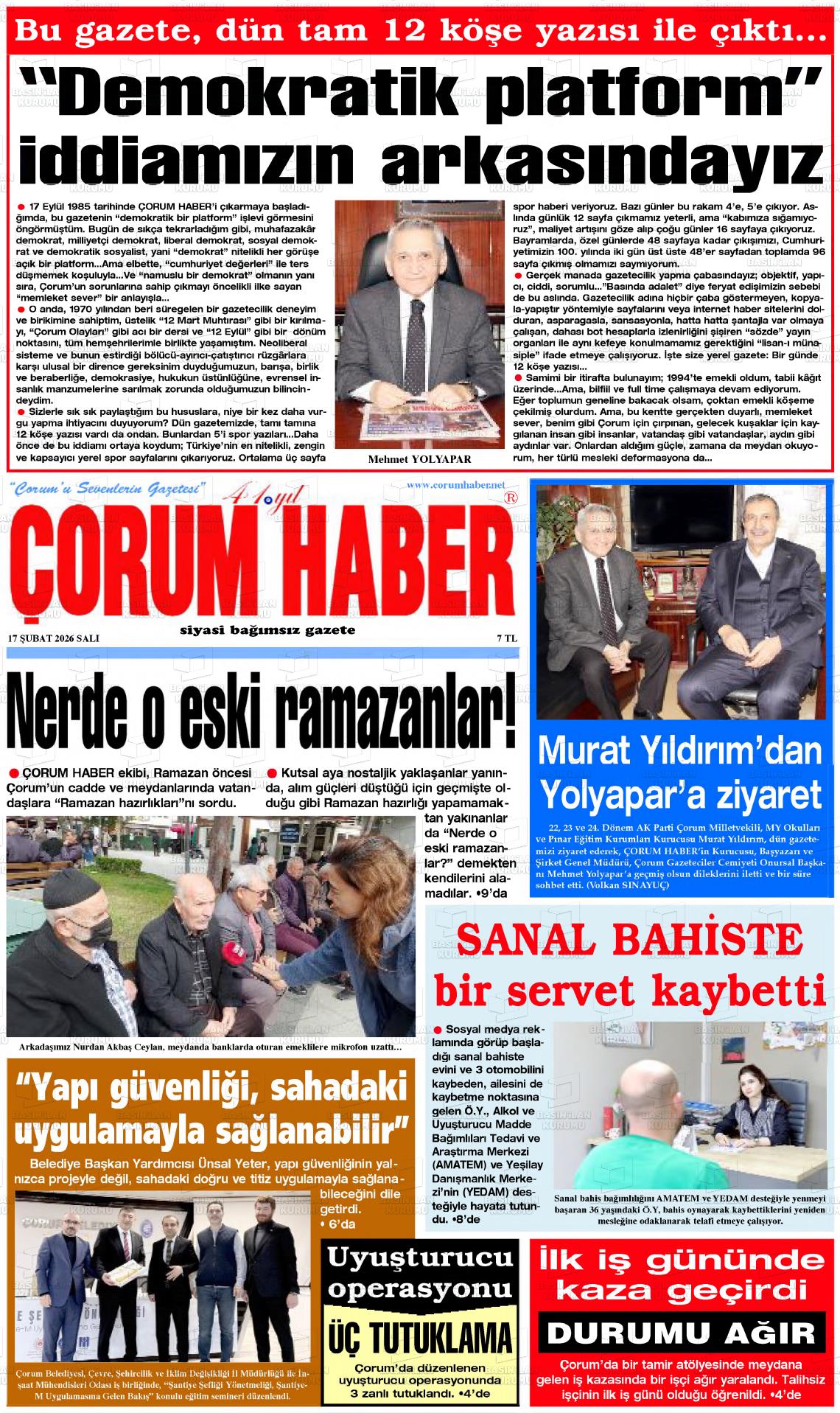 Corum Haber 17.02.2026