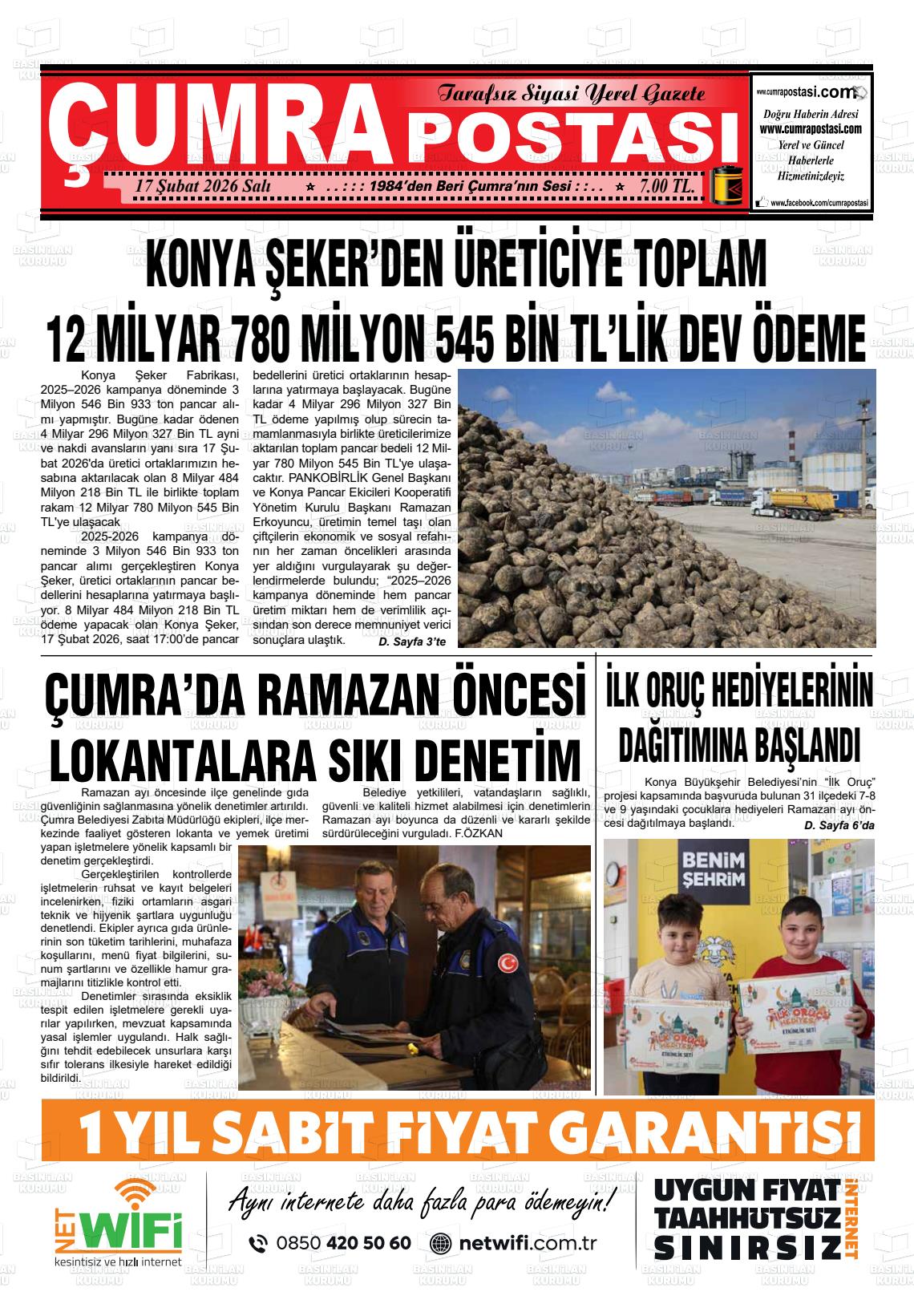 Konya Cumrapostasi 17.02.2026