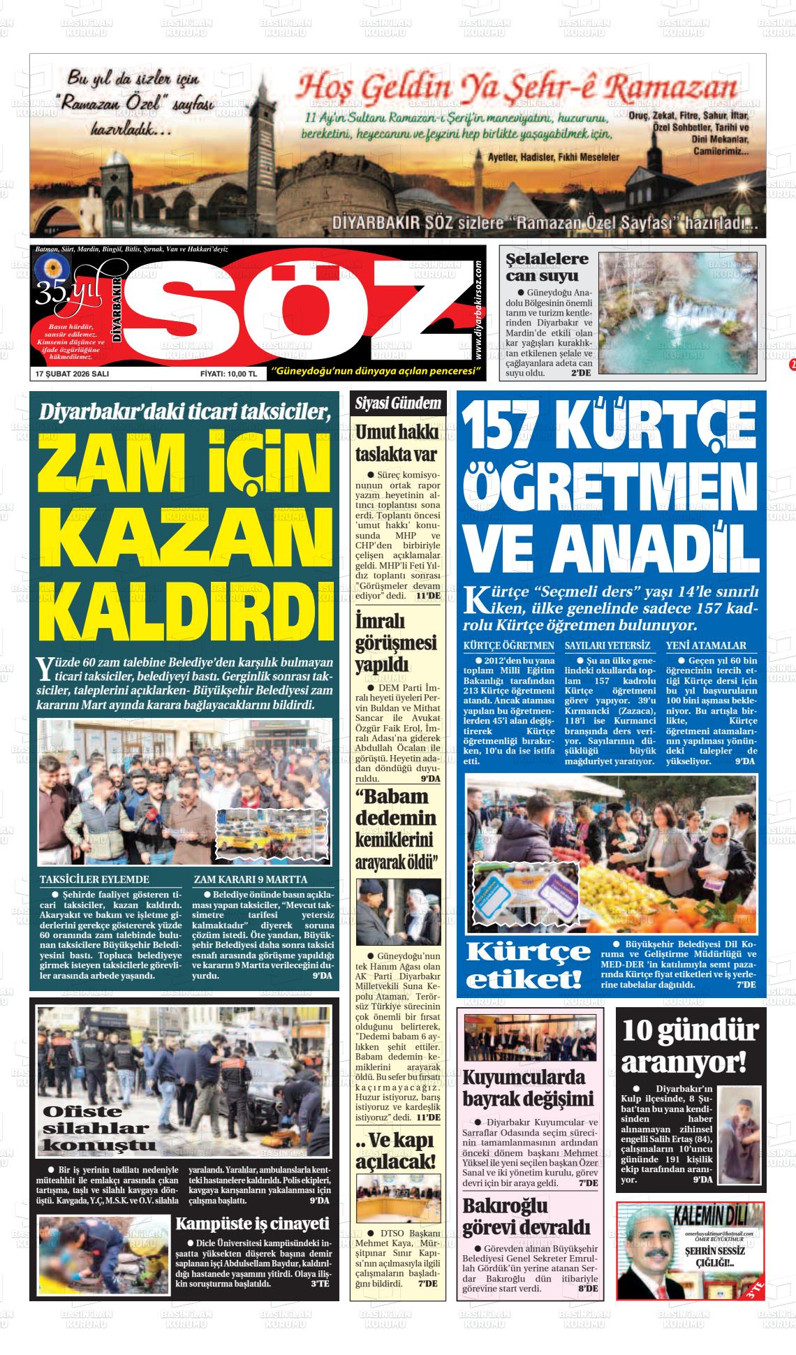 Diyarbakir Soz 17.02.2026