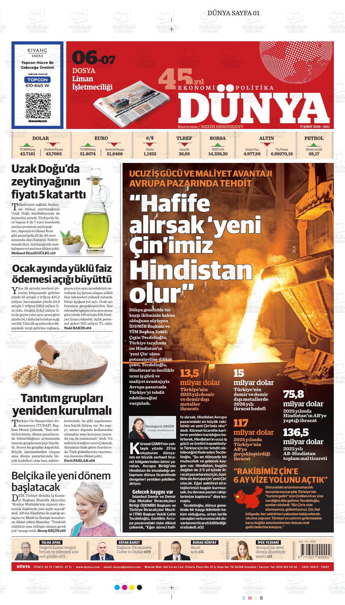 Dünya Gazetesi 17.02.2026