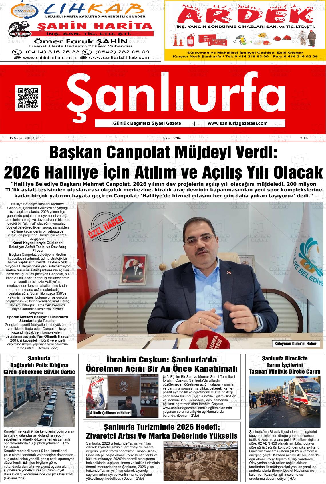 Sanliurfa Dunyadaveturkiyede 17.02.2026