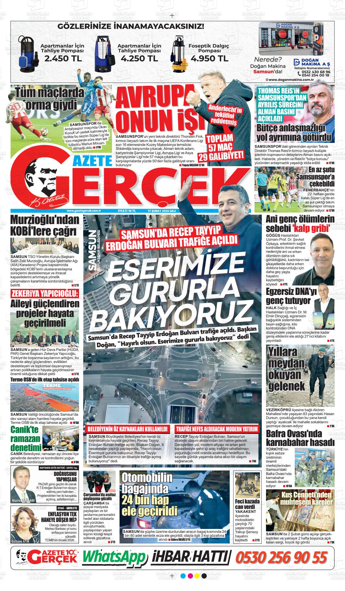 Samsun Gazetegercek 17.02.2026