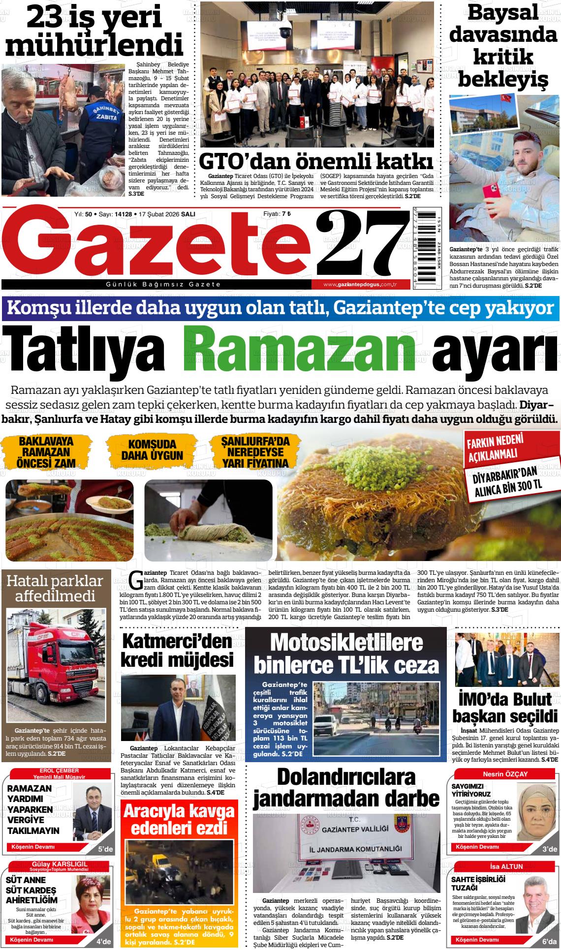 Gaziantep Dogus 17.02.2026