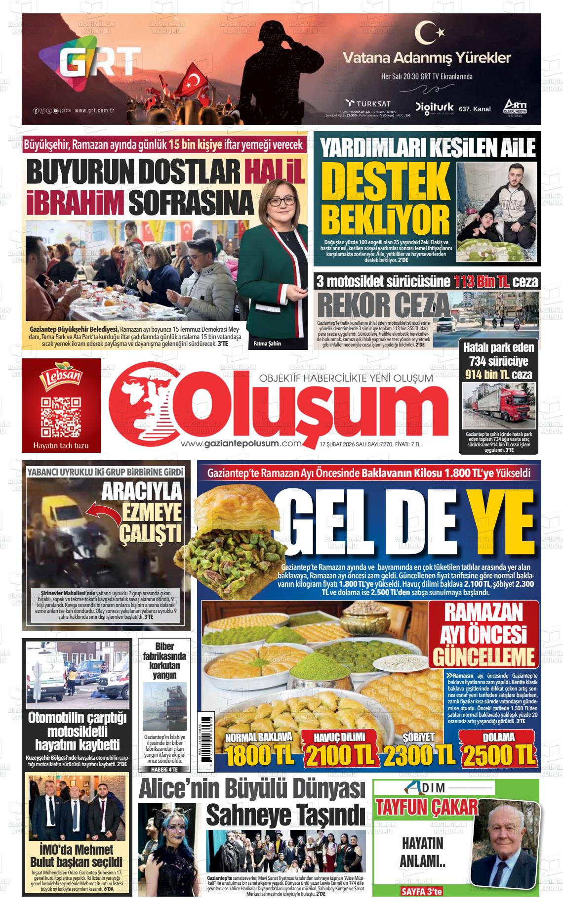 Gaziantep Olusum 17.02.2026