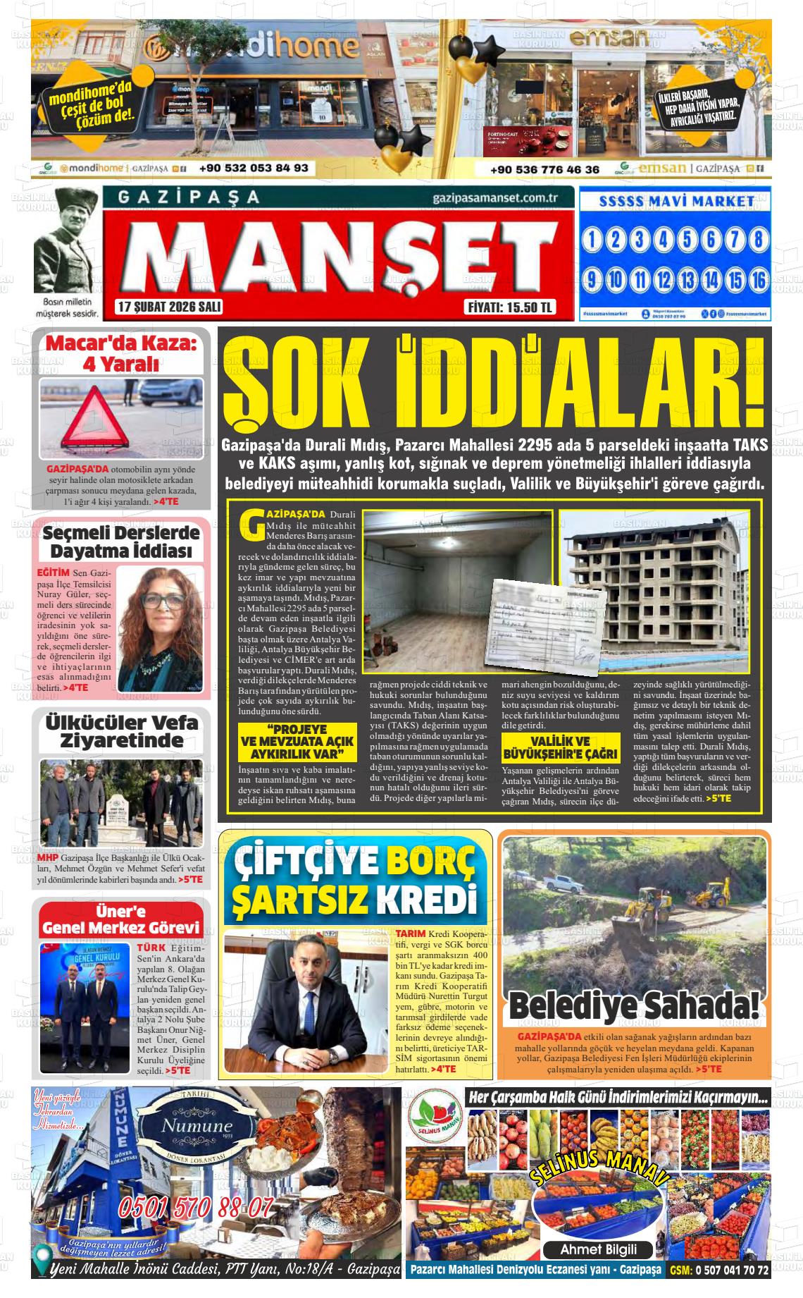 Antalya Gazipasamanset 17.02.2026