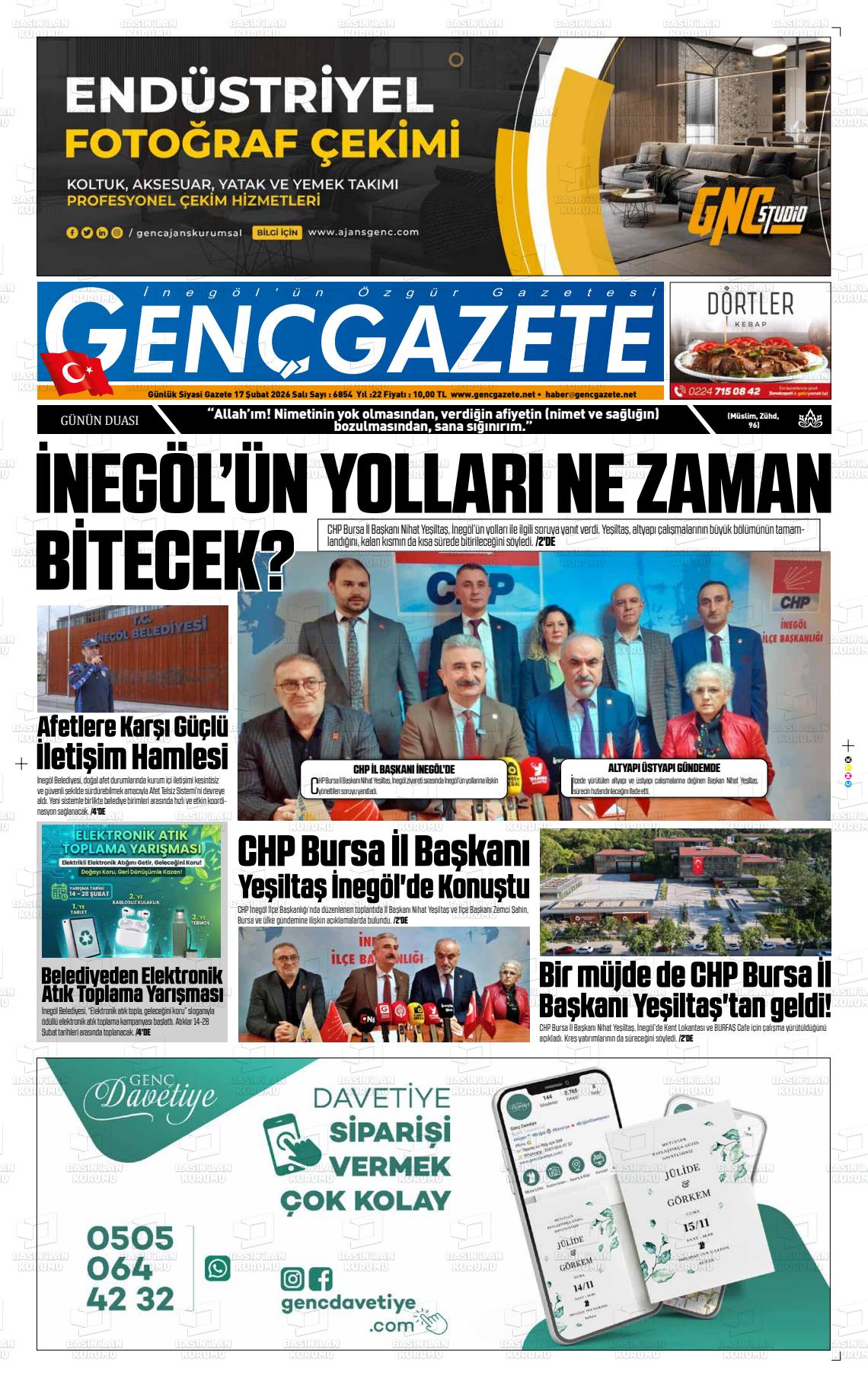 Bursa Gencgazete 17.02.2026