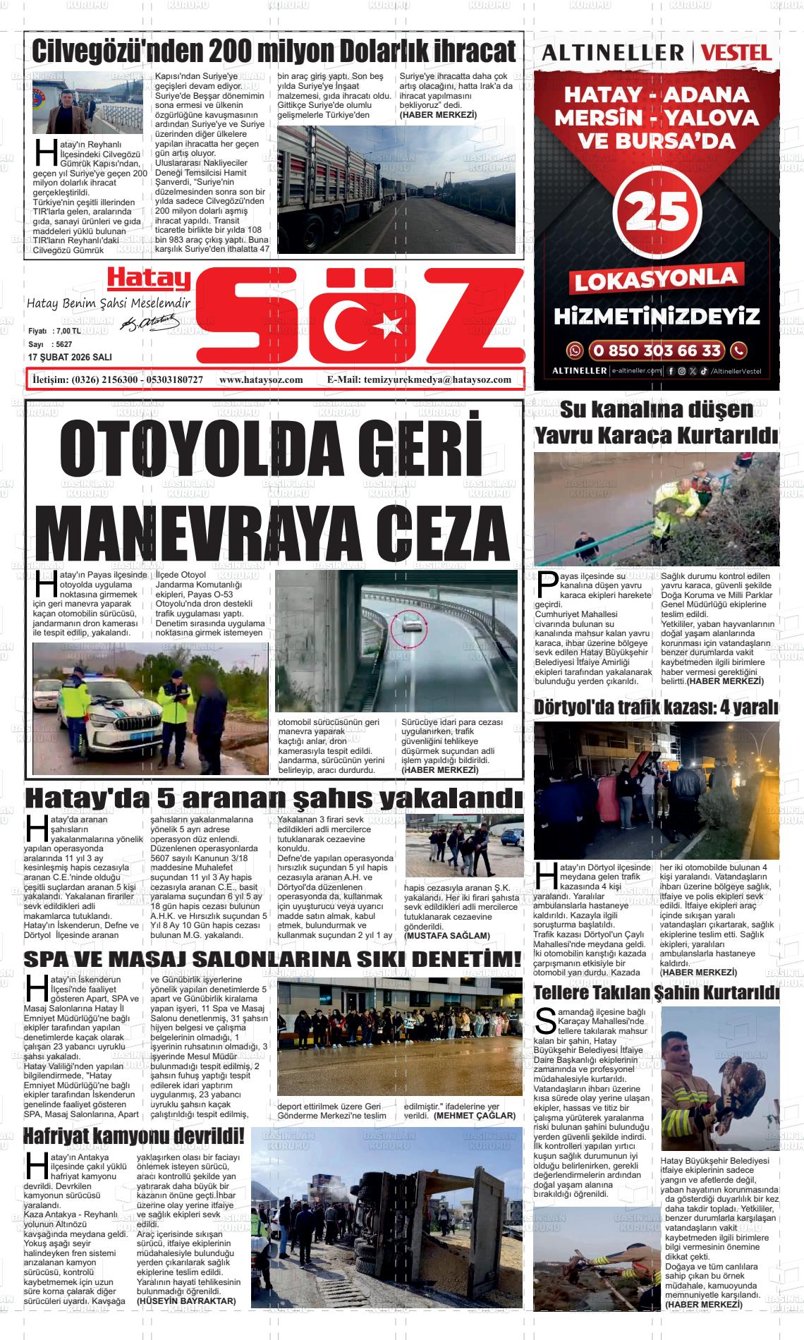 Hatay Soz 17.02.2026