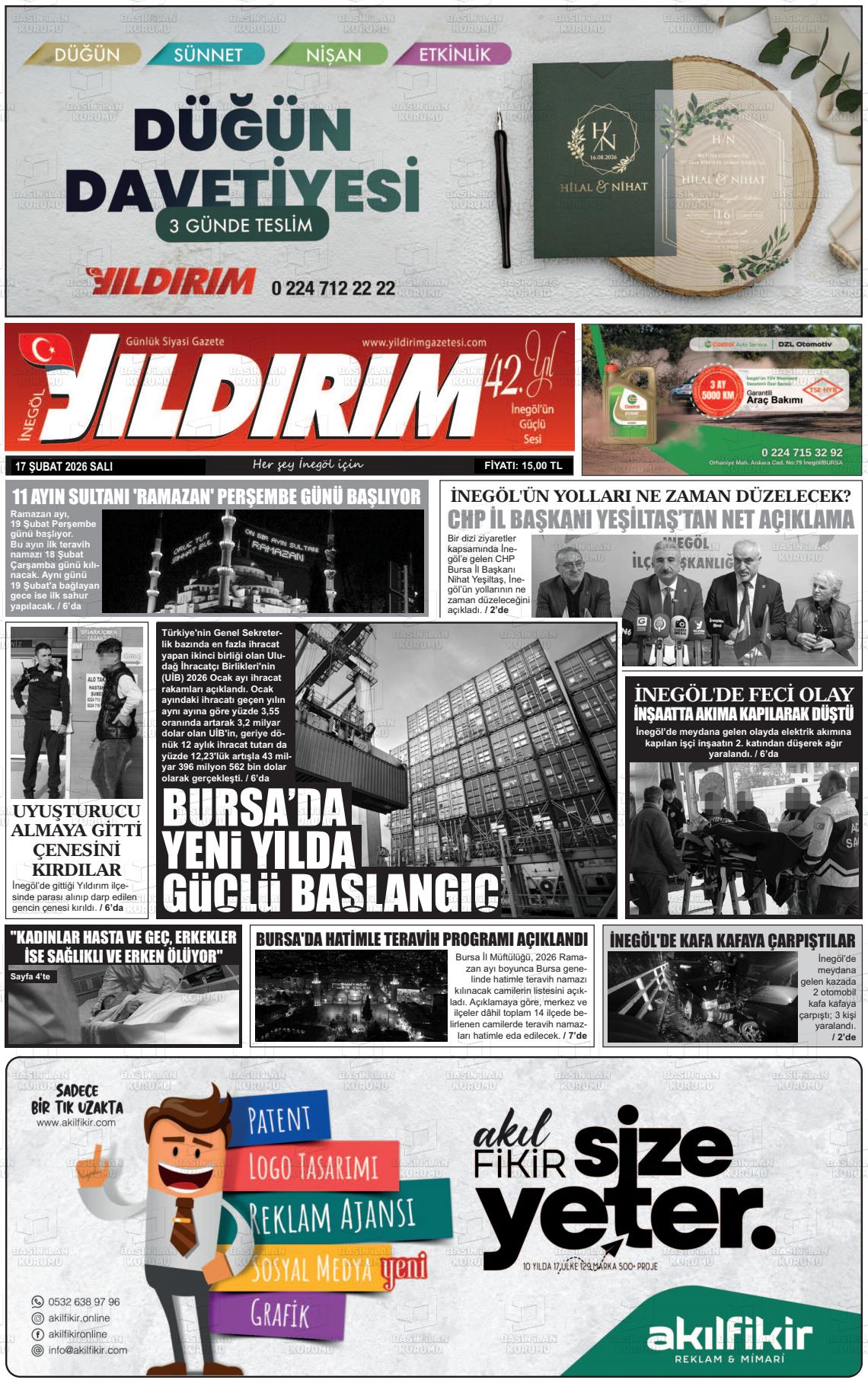 Bursa Inegolyildirim 17.02.2026