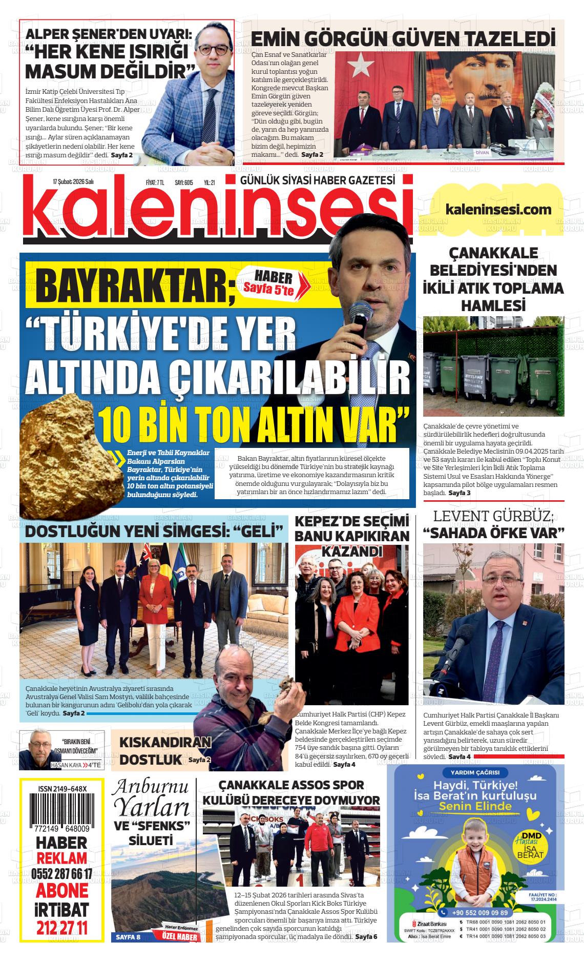 Canakkale Kaleninsesi 17.02.2026