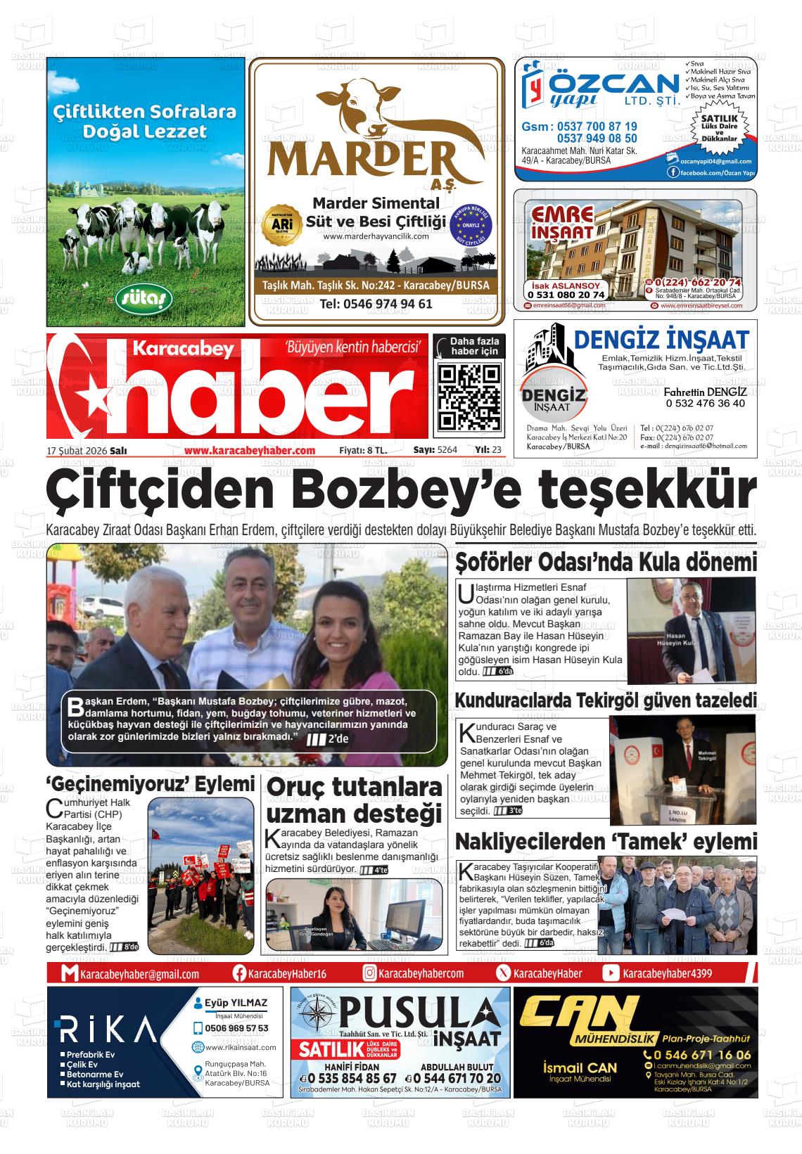 Bursa Karacabeyhaber 17.02.2026