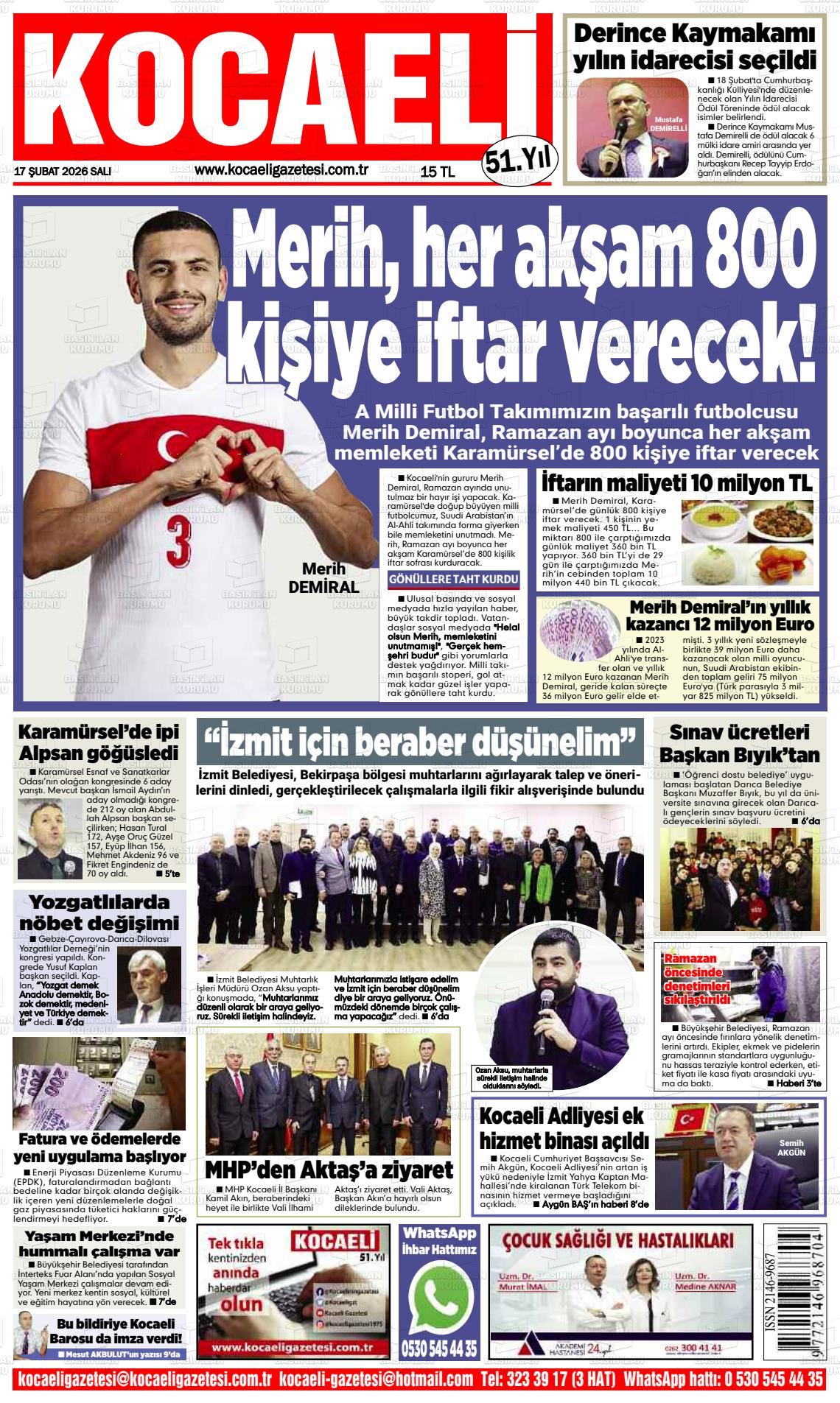 Kocaeli 17.02.2026