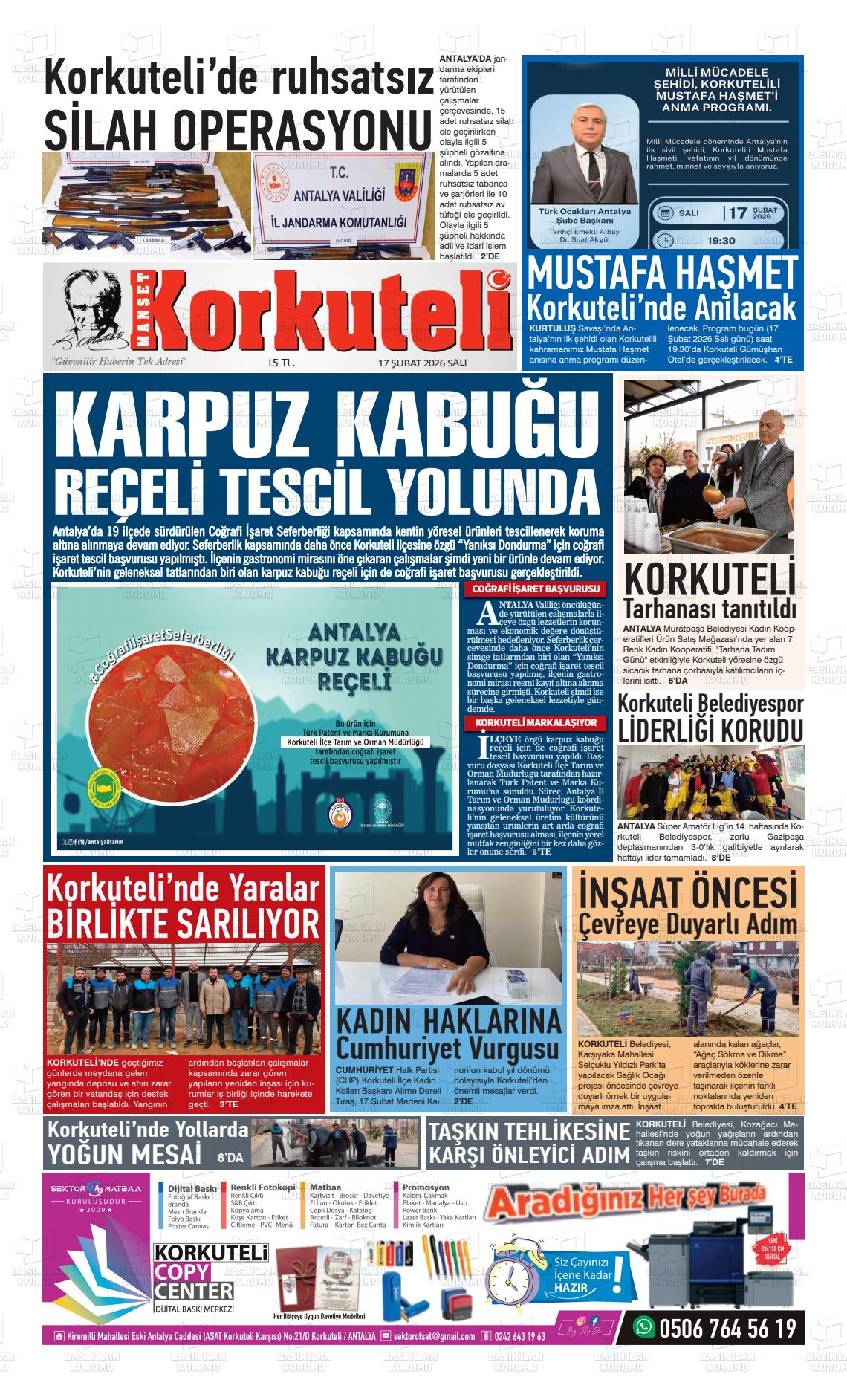 Antalya Korkutelimanset 17.02.2026
