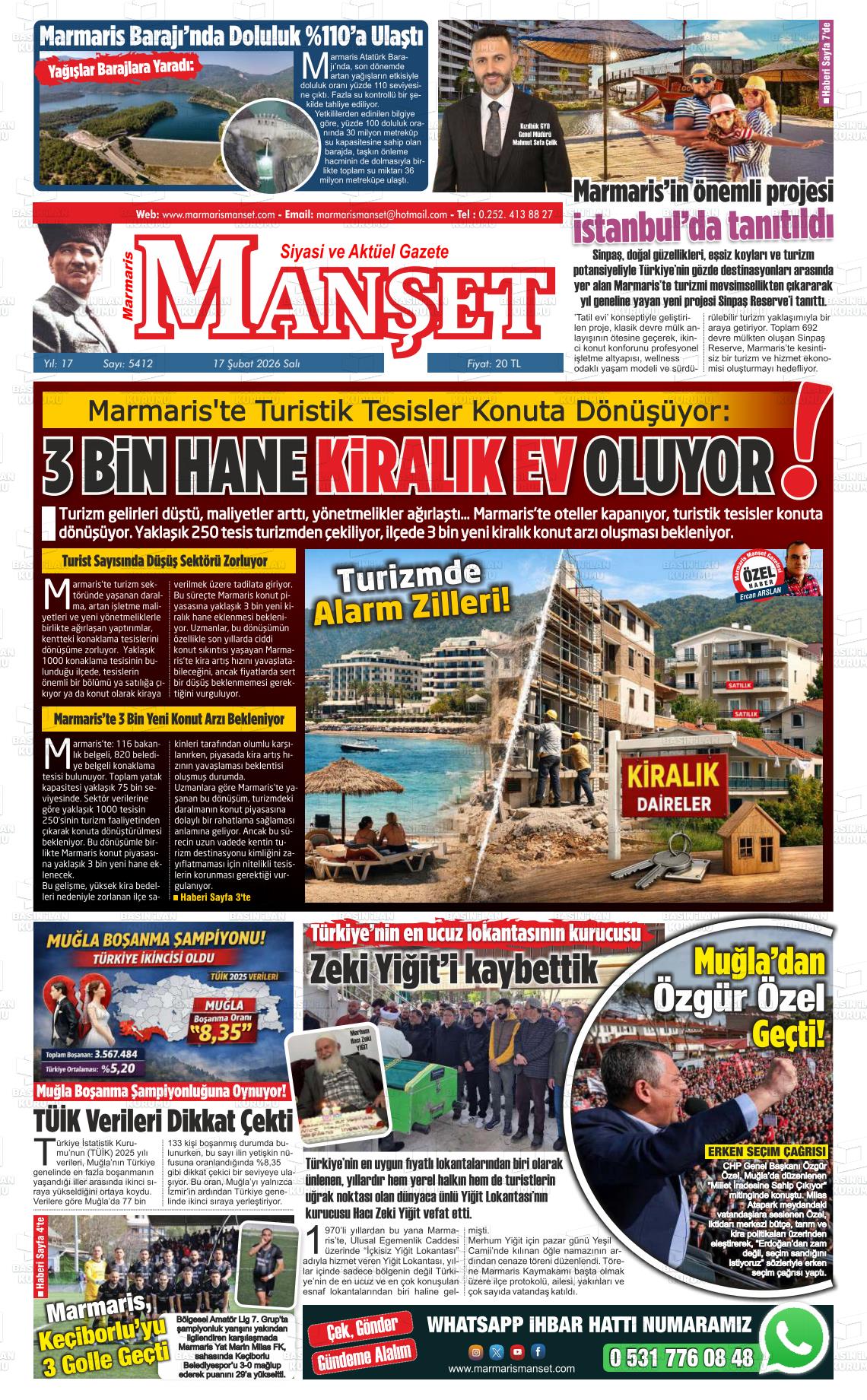 Mugla Manset 17.02.2026