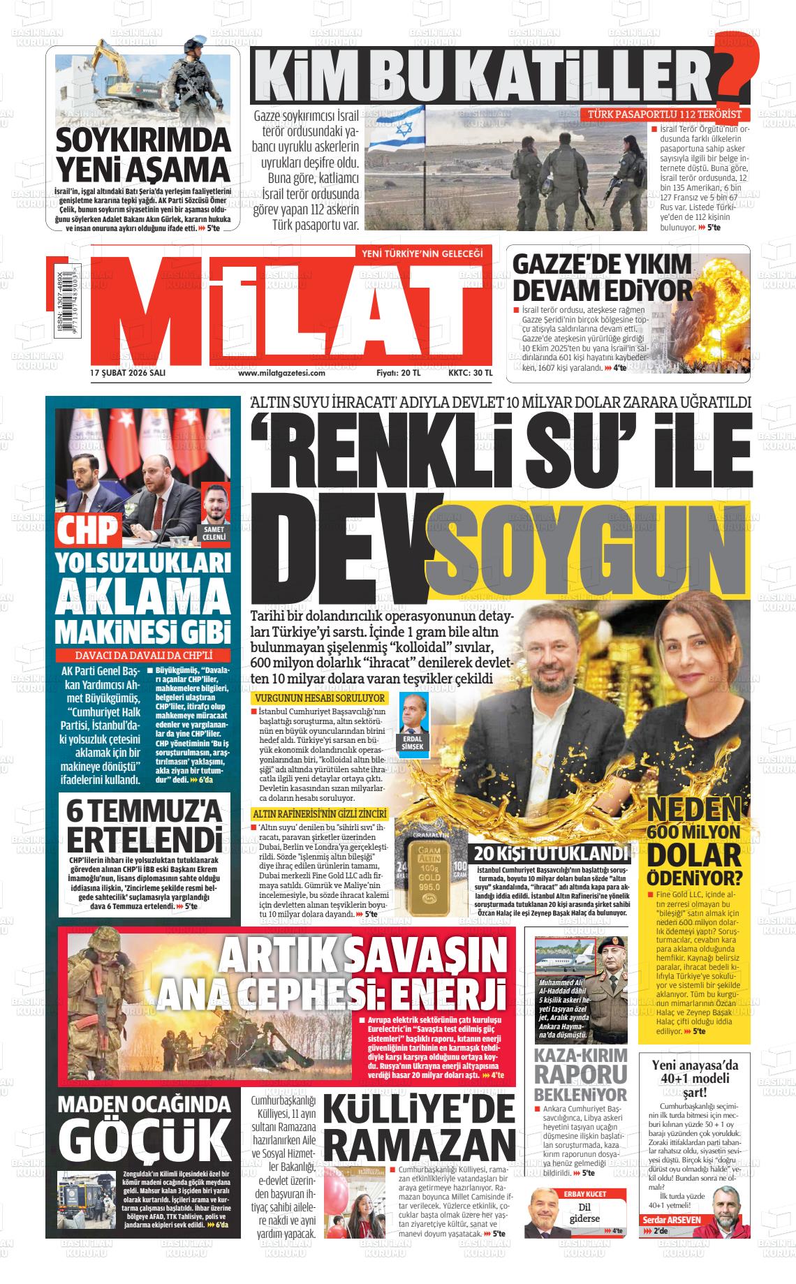 Milat Gazetesi 17.02.2026