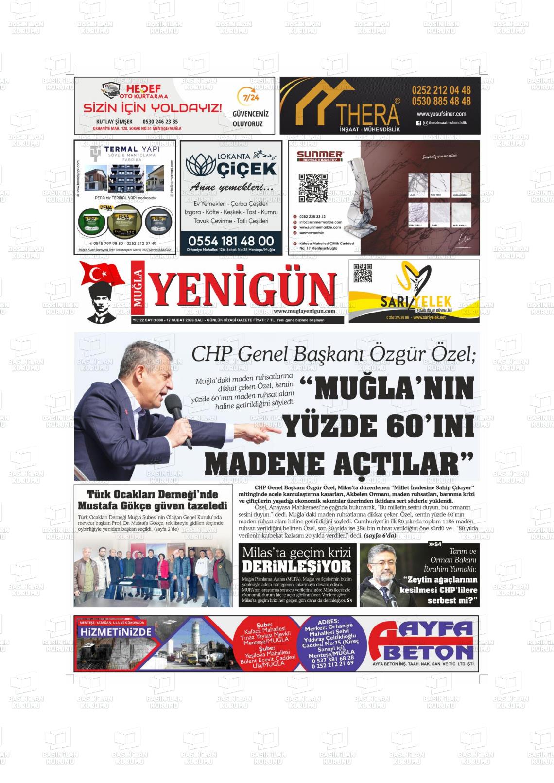 Mugla Yenigun 17.02.2026