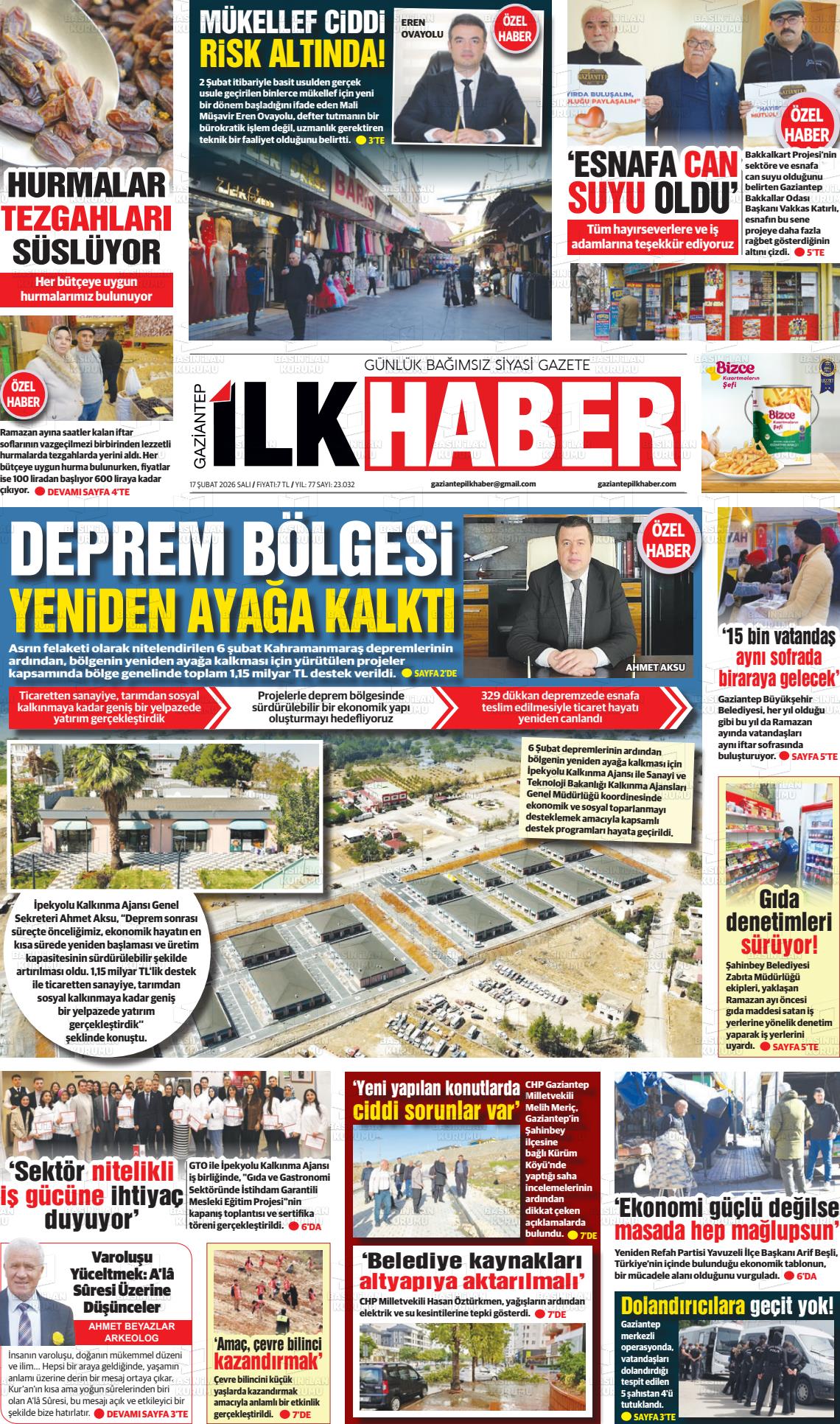 Sabah(gaziantep) 17.02.2026