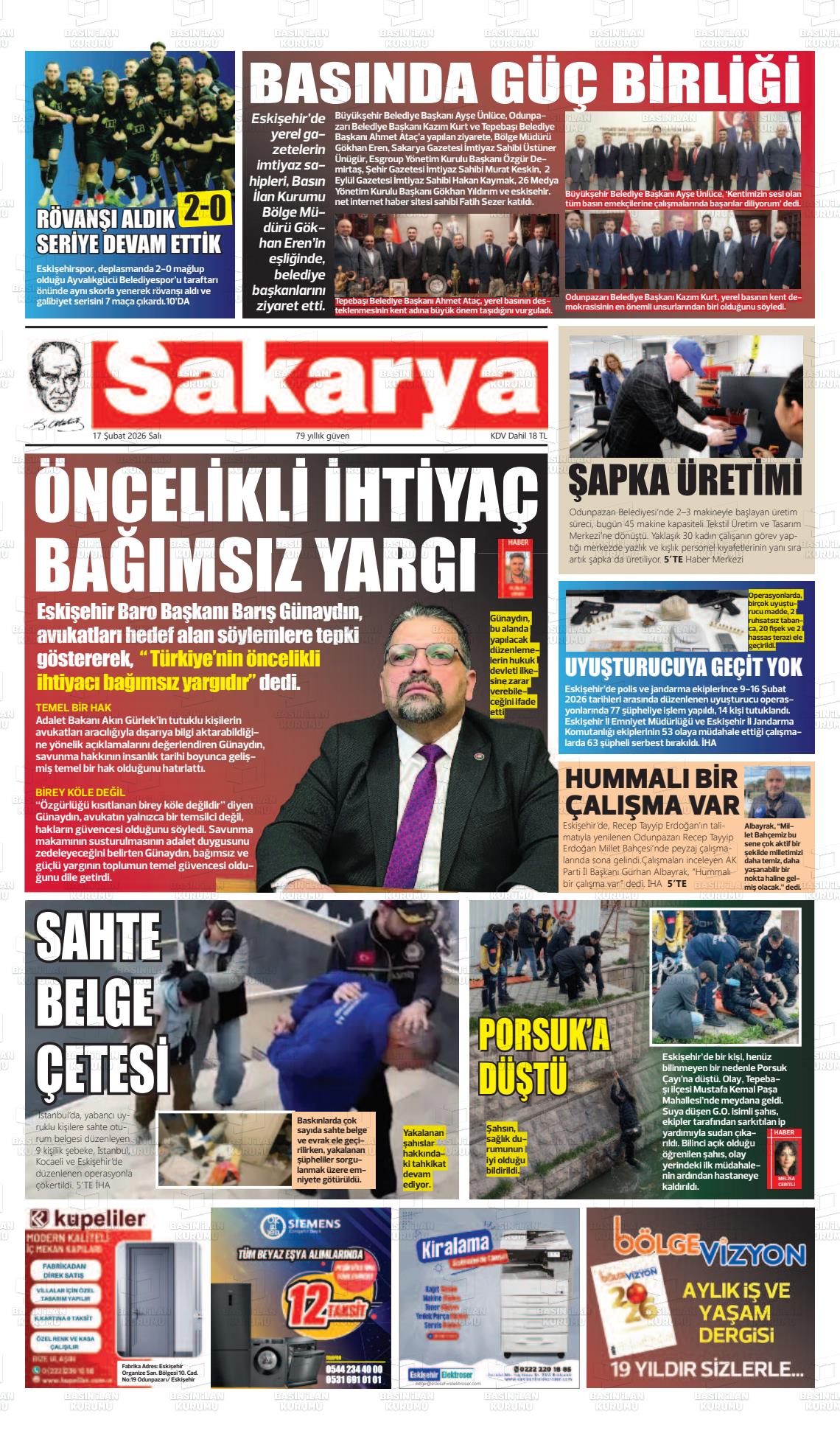 Eskisehir Sakarya 17.02.2026