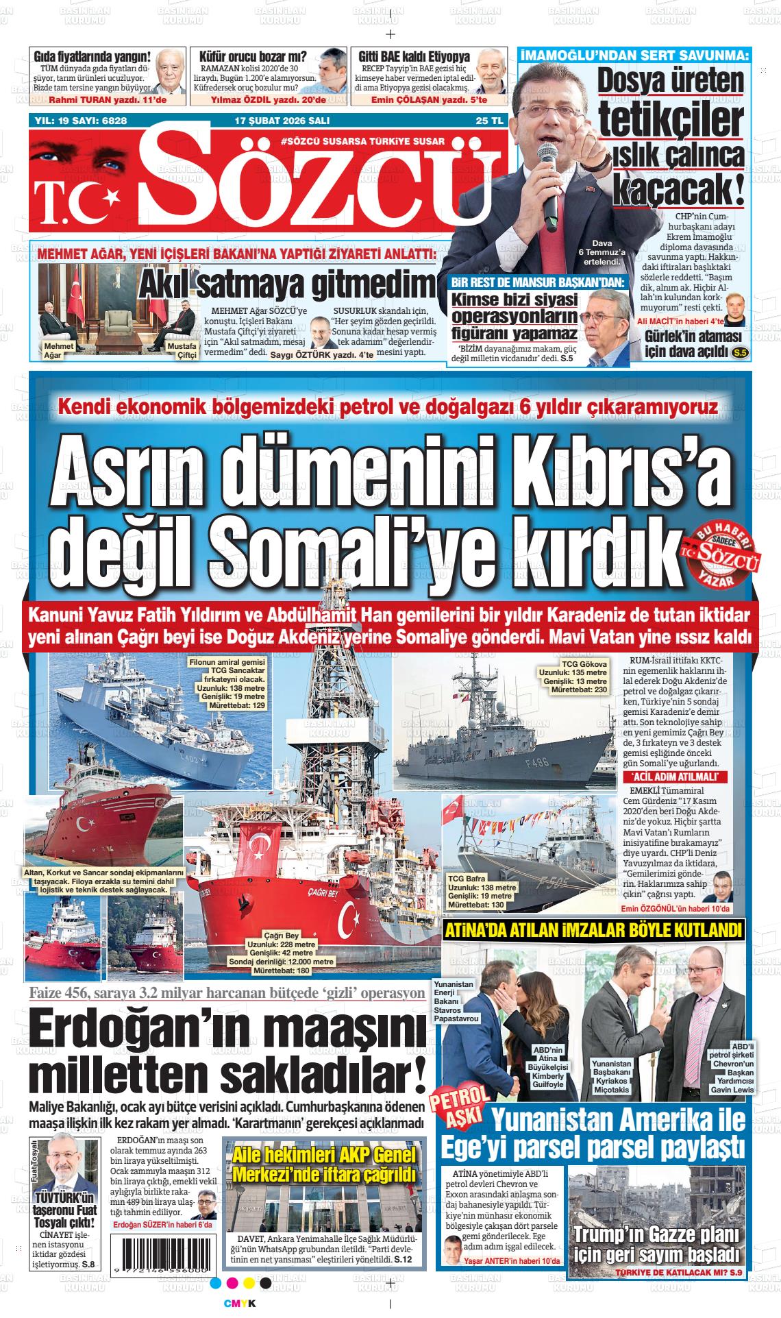 Sözcü Gazetesi 17.02.2026