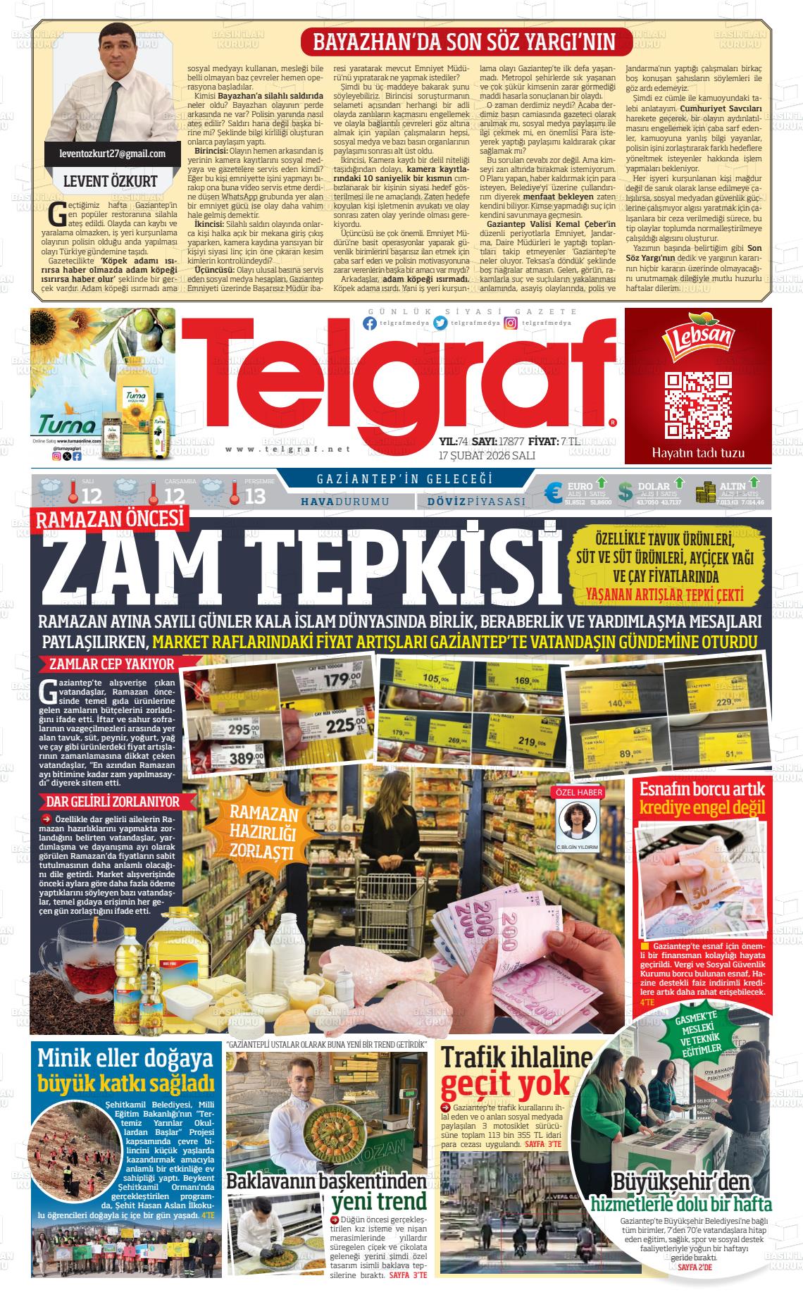 Gaziantep Telgraf 17.02.2026