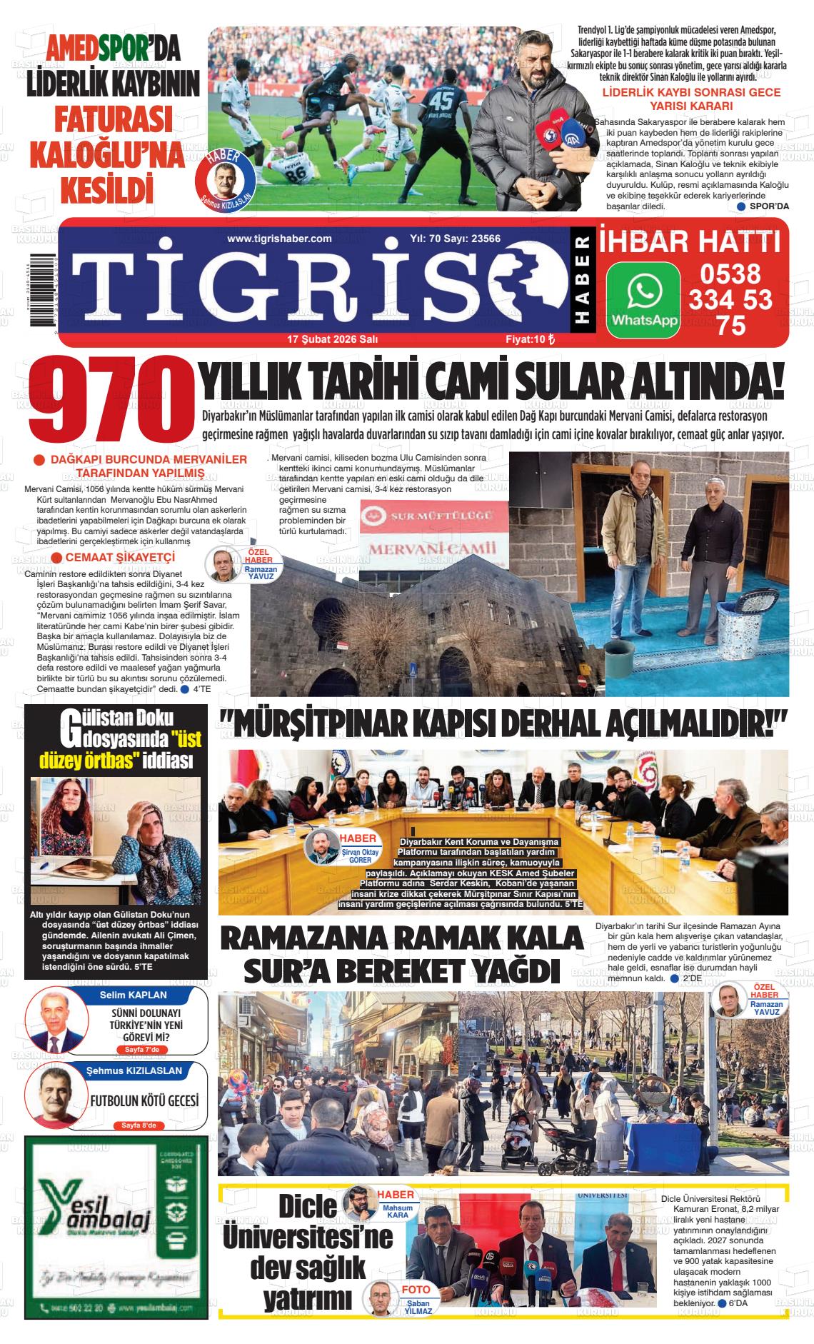 Diyarbakir Tirgis 17.02.2026