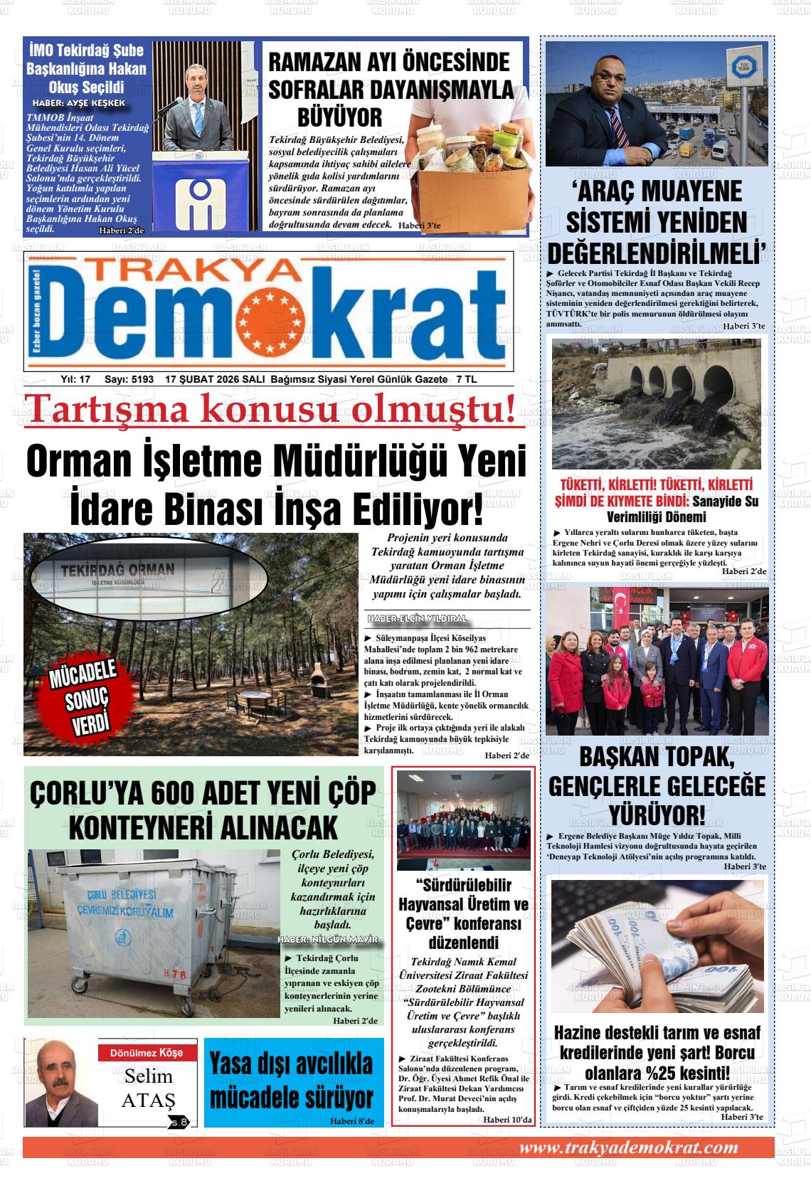 Tekirdag Trakyademokrat 17.02.2026