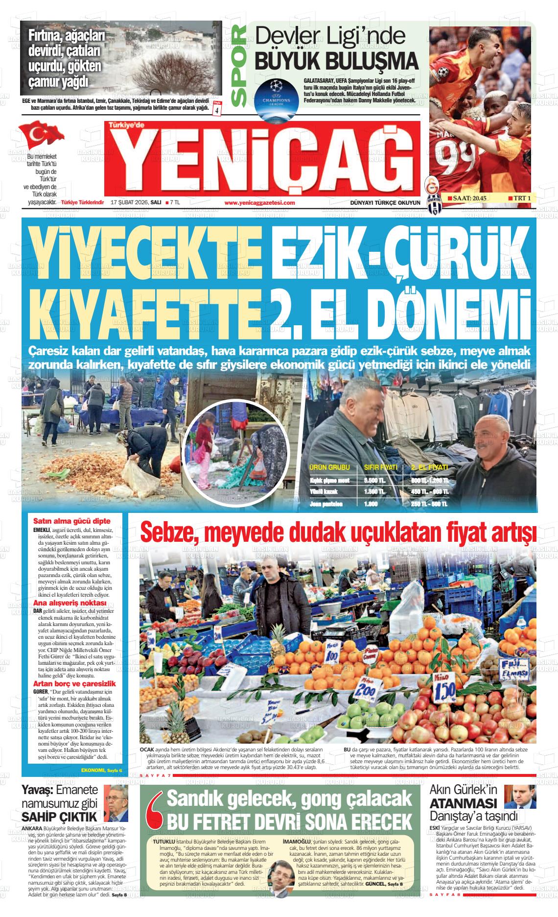 Istanbul Turkiyedeyenicag 17.02.2026