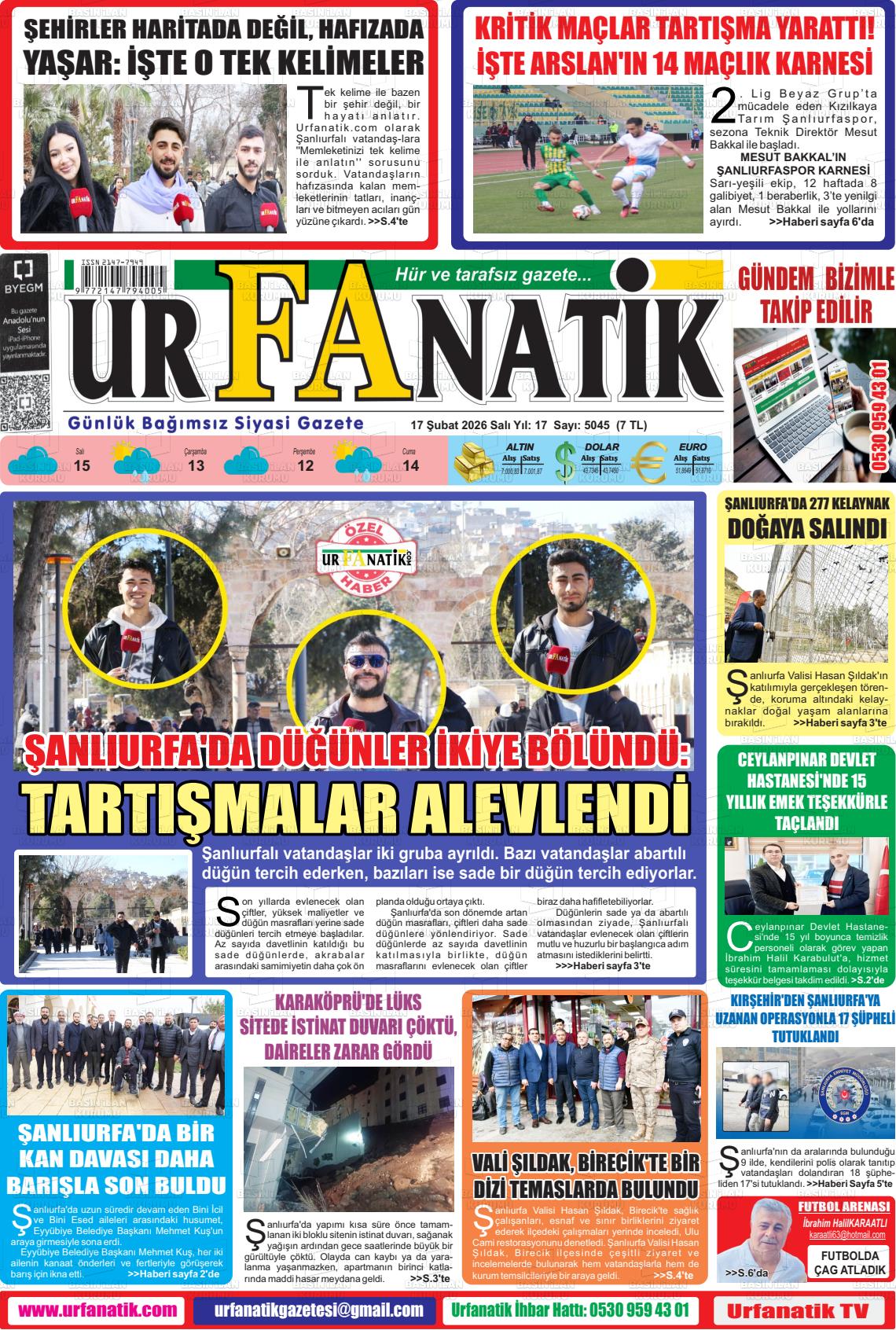 Sanliurfa Urfanatik 17.02.2026