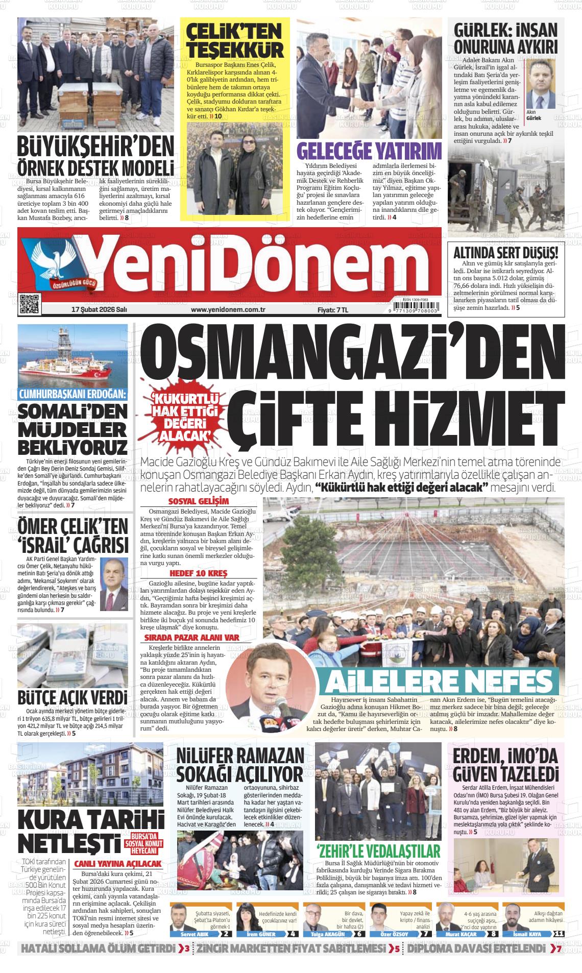 Bursa Yenidonem 17.02.2026