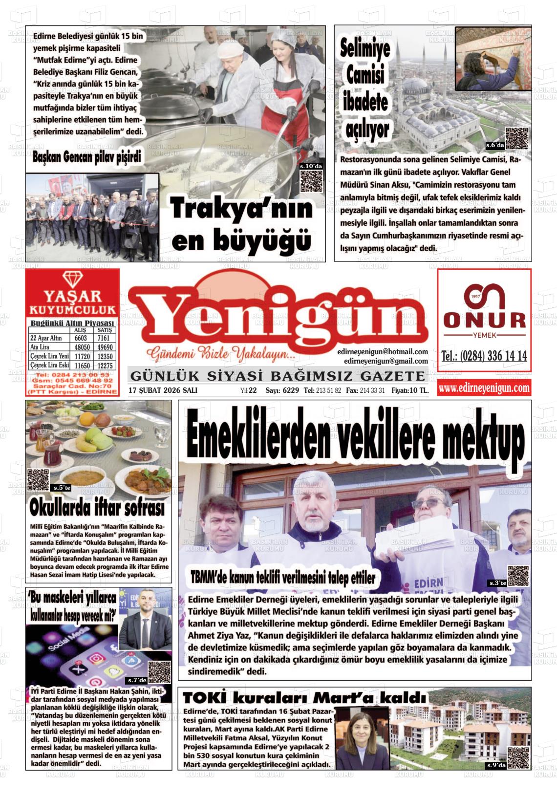 Izmir Yenigun 17.02.2026