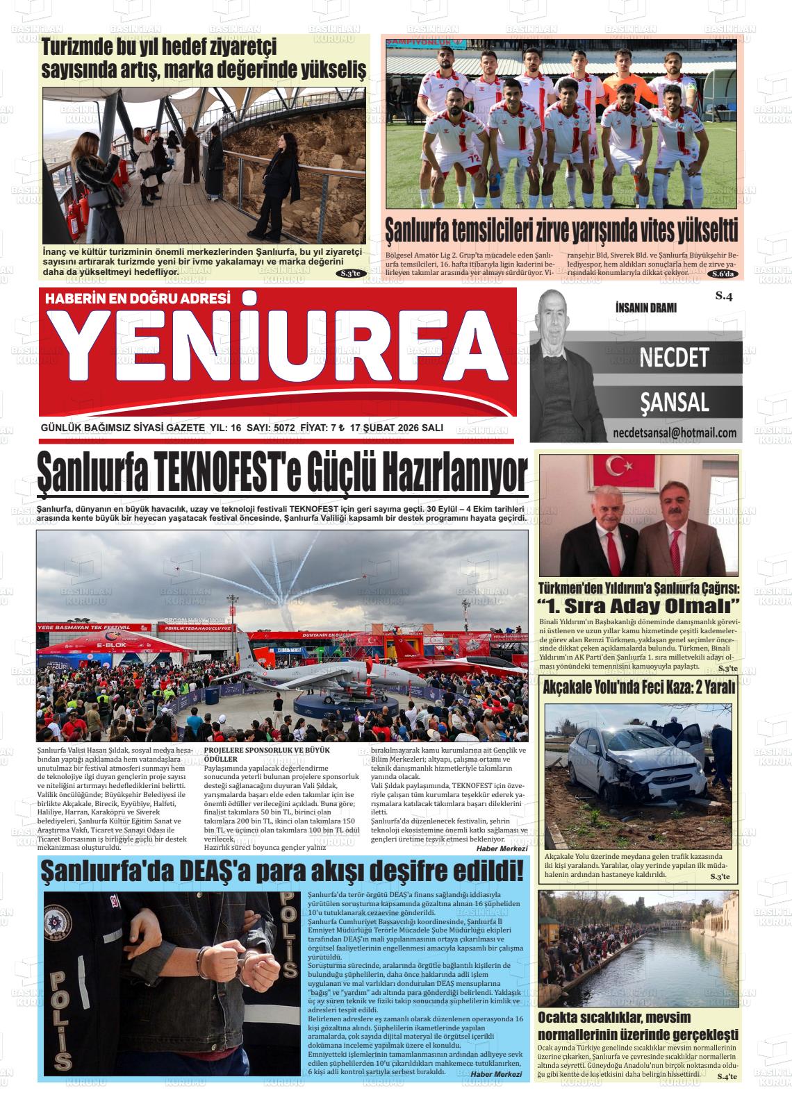 Sanliurfa Yeniurfa 17.02.2026