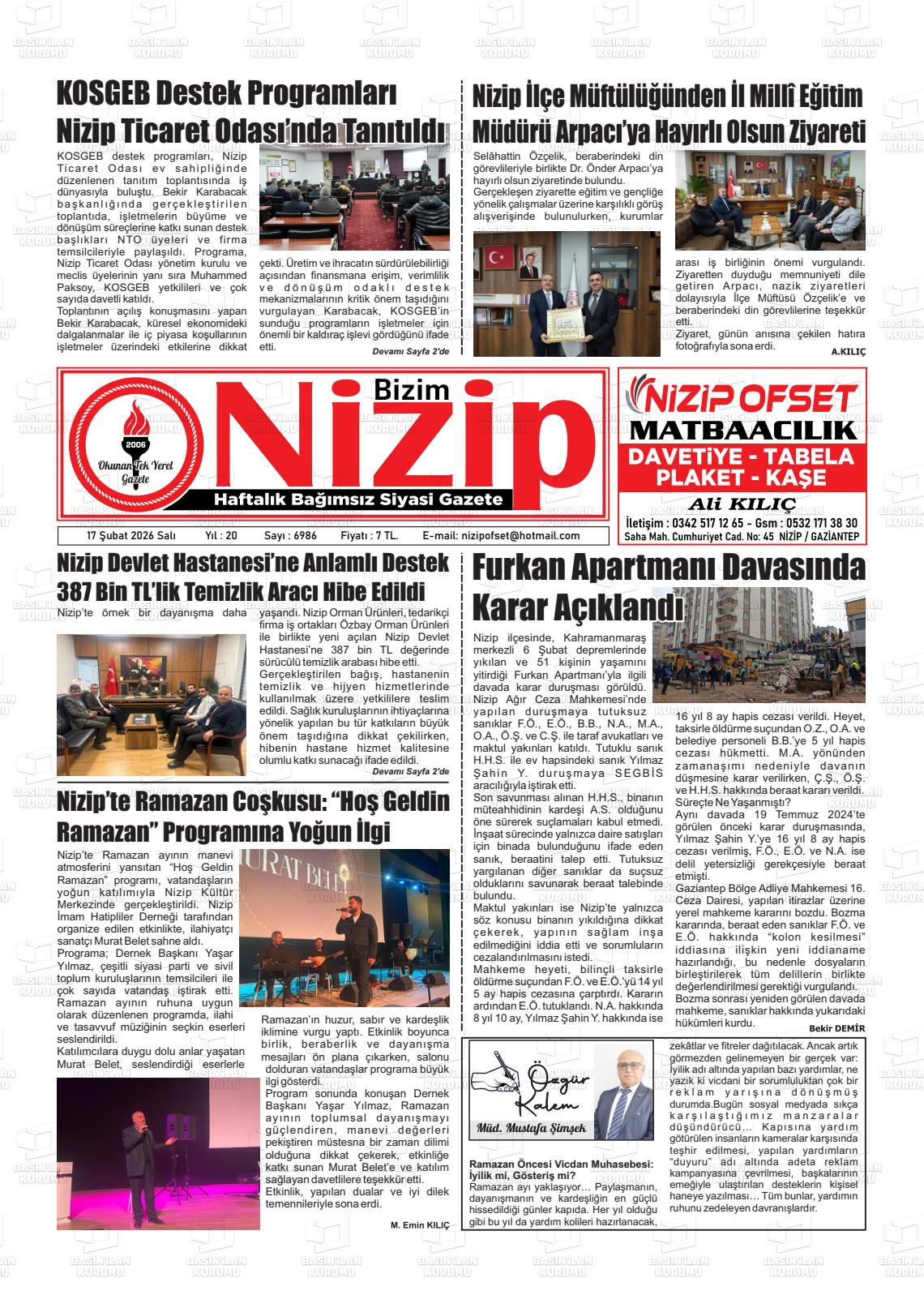 Gaziantep Yesilnizip 17.02.2026