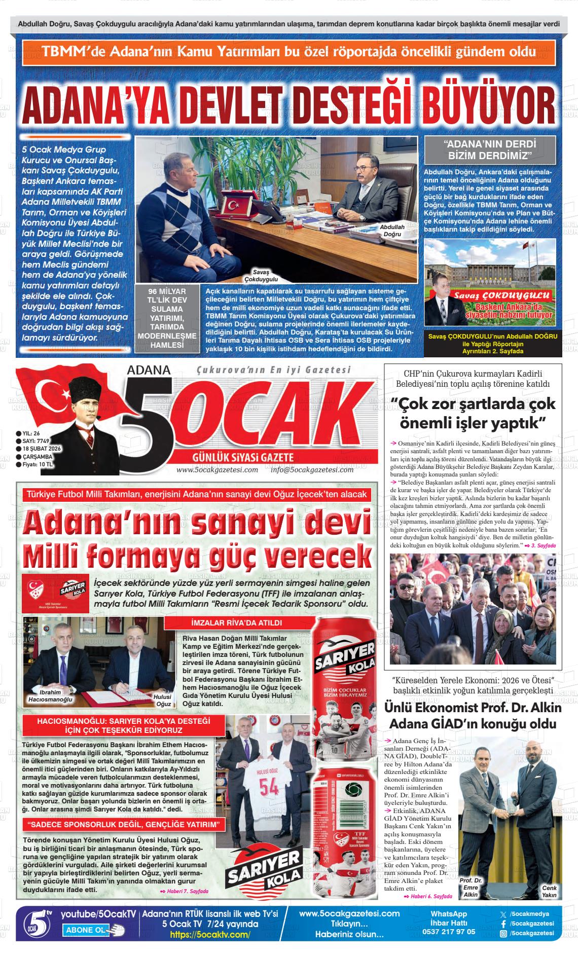 Adana 5 Ocak 18.02.2026