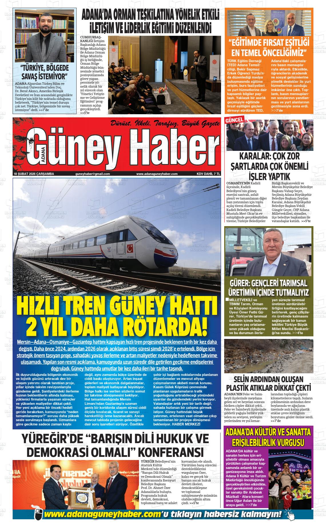 Adana Guneyhaber 18.02.2026