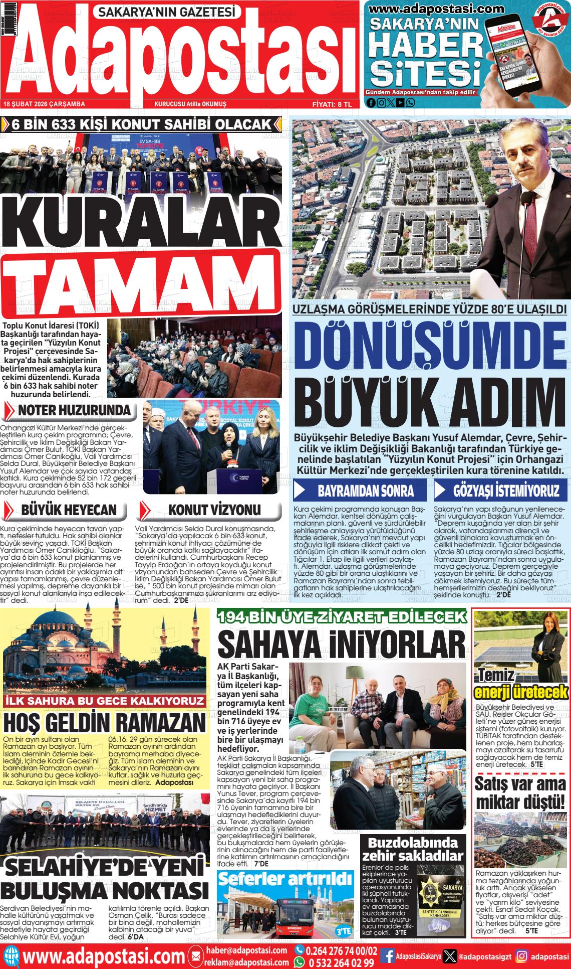 Sakarya Adapostasi 18.02.2026