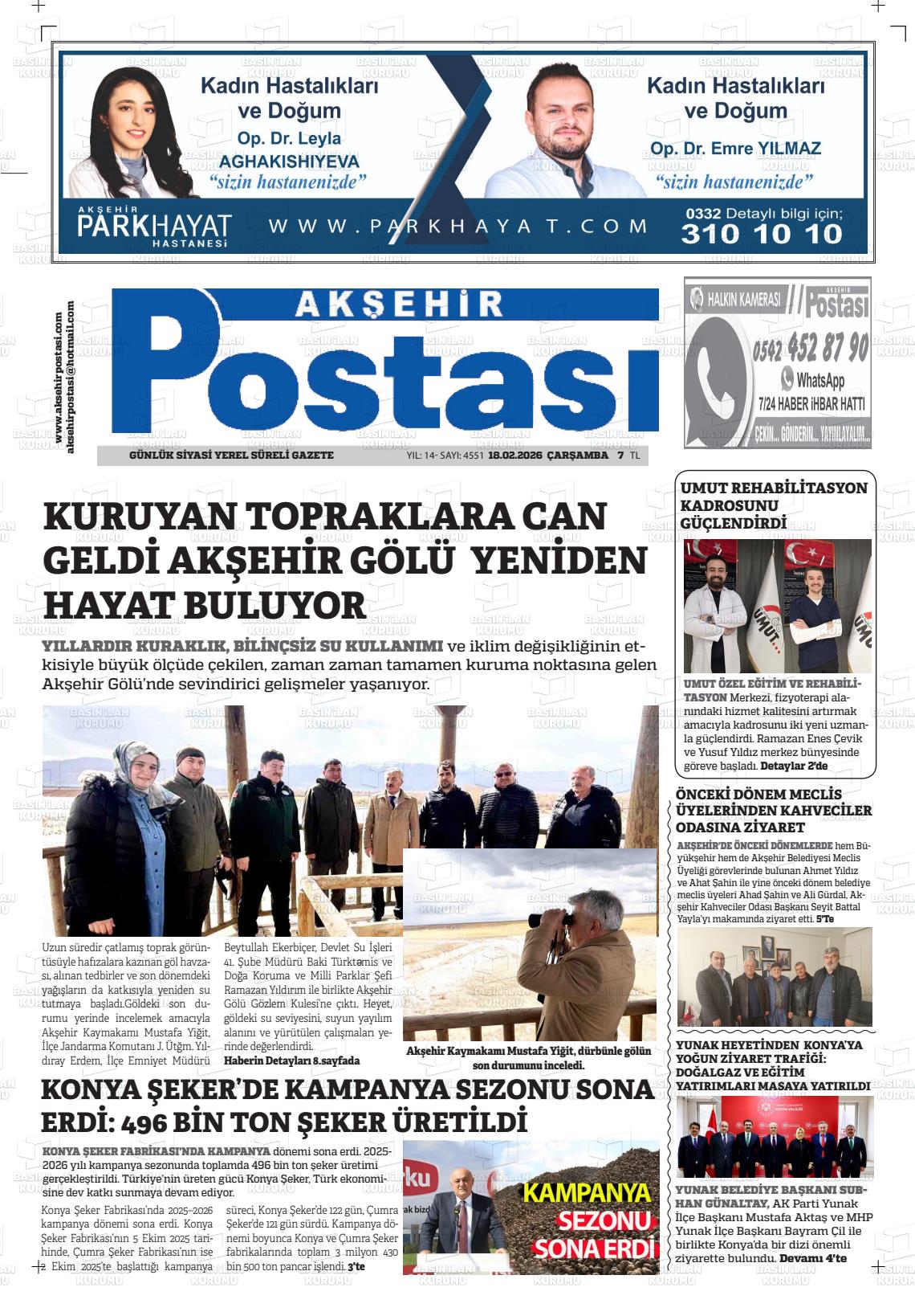 Konya Aksehirpostasi 18.02.2026