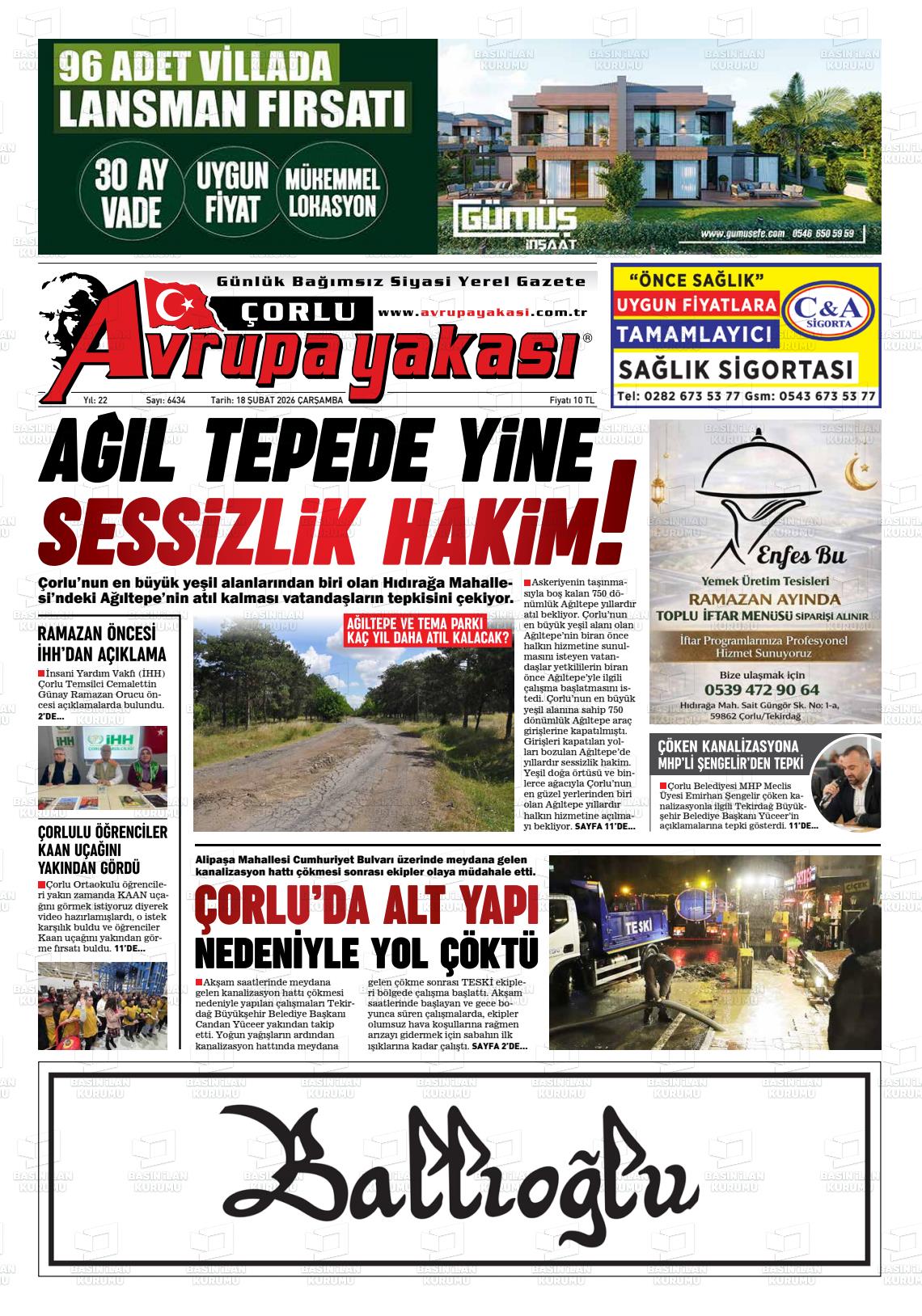 Tekirdag Avrupayakasi 18.02.2026