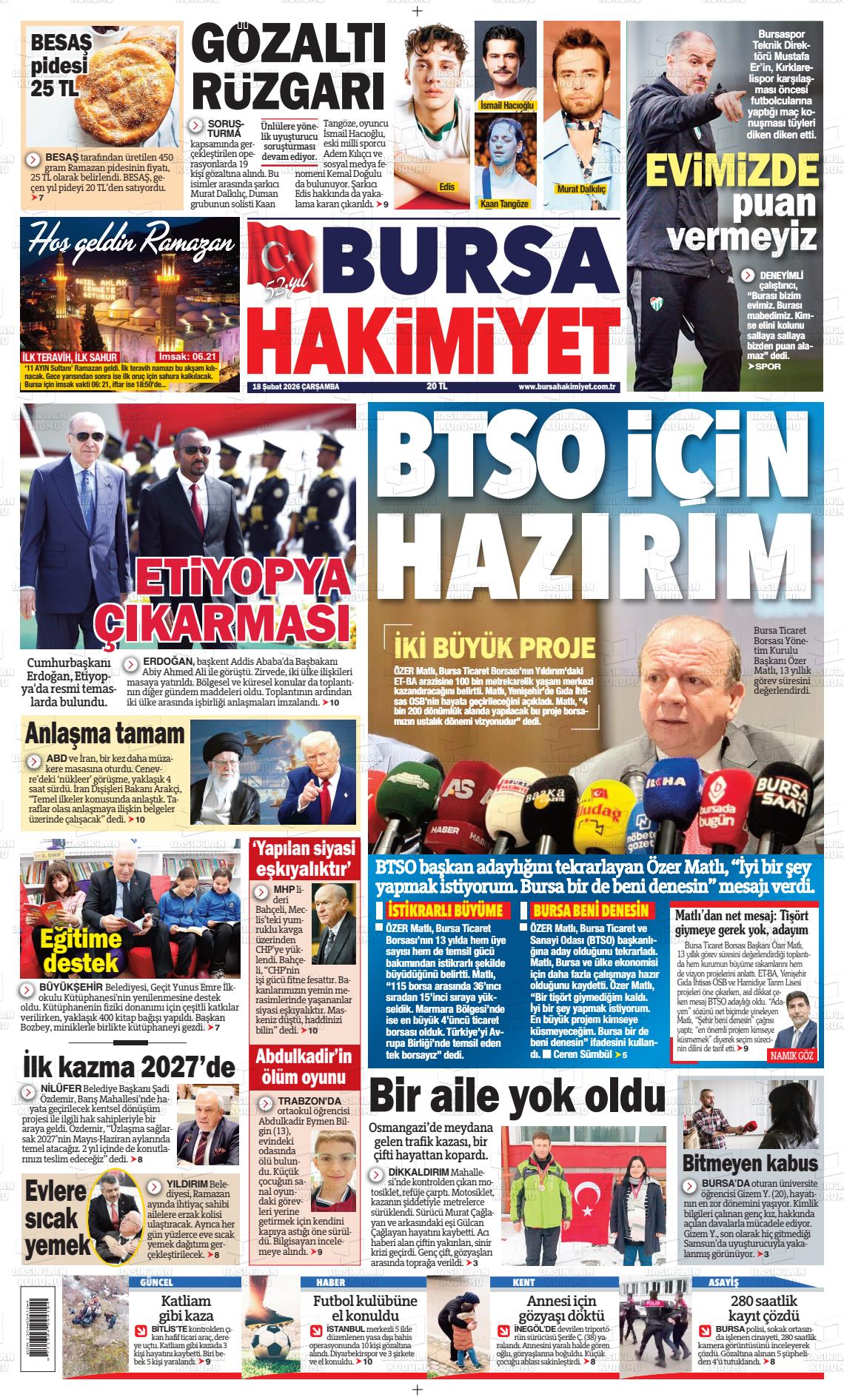 Bursa Hakimiyet 18.02.2026