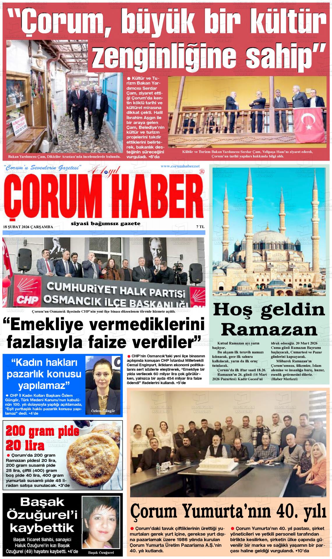 Corum Haber 18.02.2026